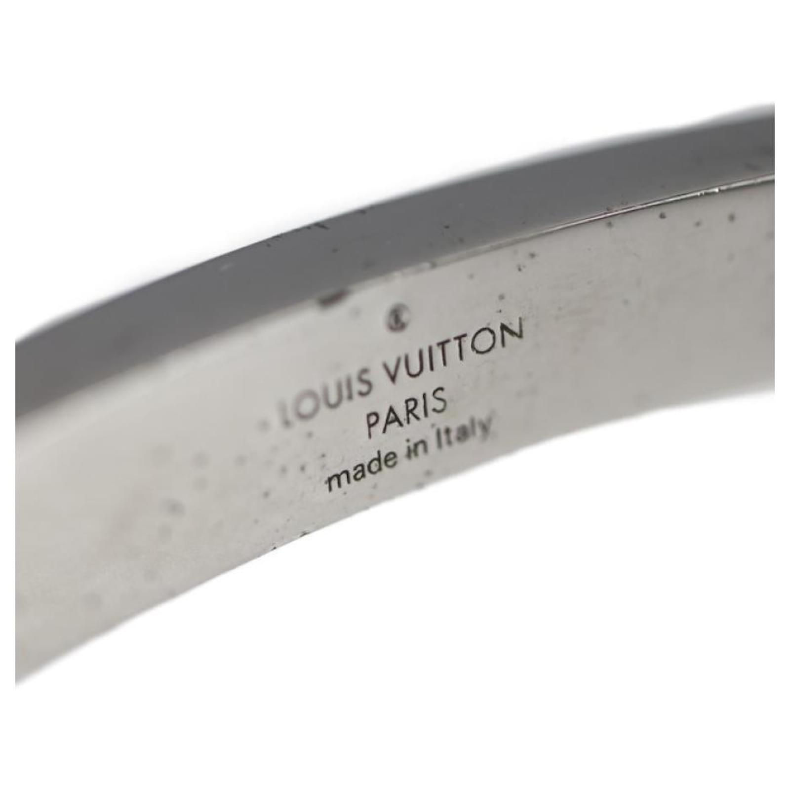 Used] Louis Vuitton Brasserie Space LV Bracelet Metal Nylon Silver Black  Silvery ref.496933 - Joli Closet