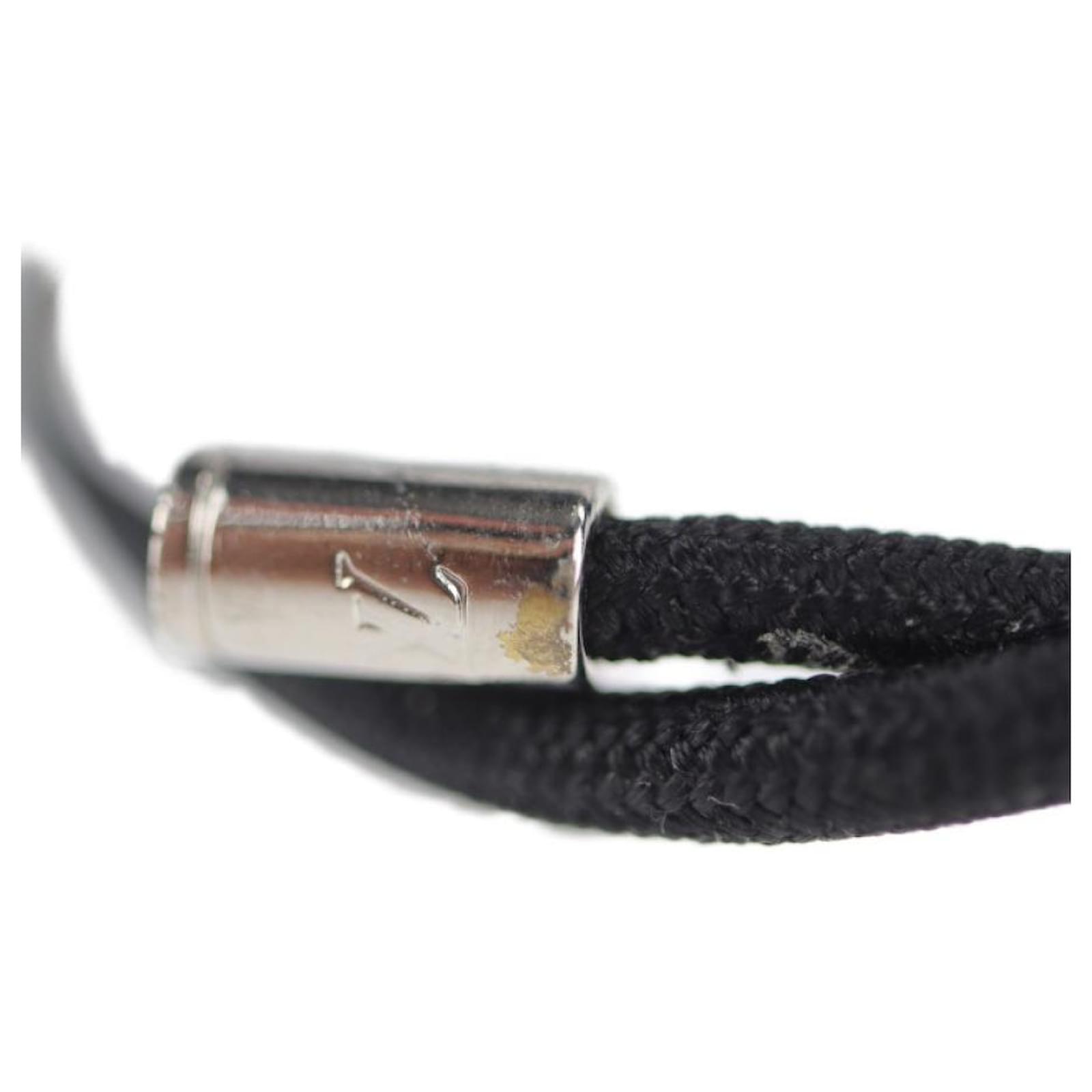 Used] Louis Vuitton Brasserie Space LV Bracelet Metal Nylon Silver Black  Silvery ref.496933 - Joli Closet