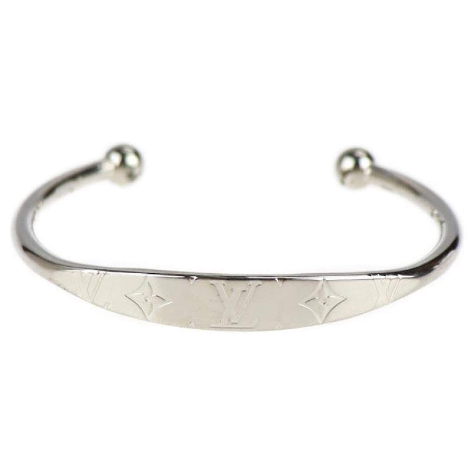 Louis Vuitton Silver Metal Monogram Jonc Bracelet