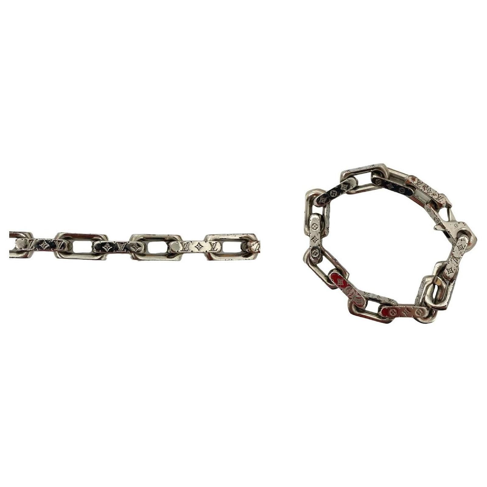 Louis Vuitton Monogram Collier Chain Bracelet Alloy Bracelet Silver Used