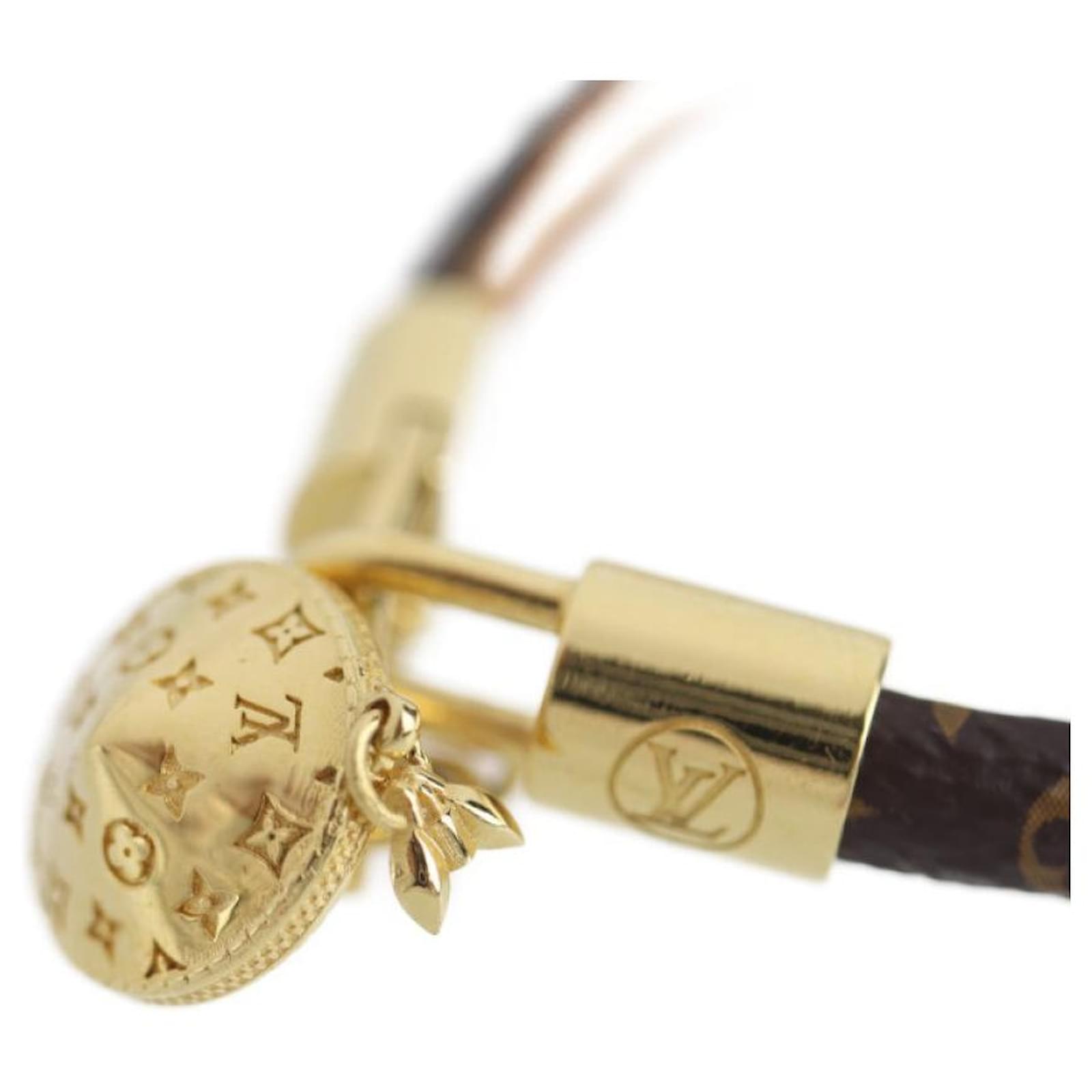 Used] LOUIS VUITTON Brasle Topi Monogram M6567E Bracelet PVC Leather Metal  Brown Gold Golden ref.497439 - Joli Closet
