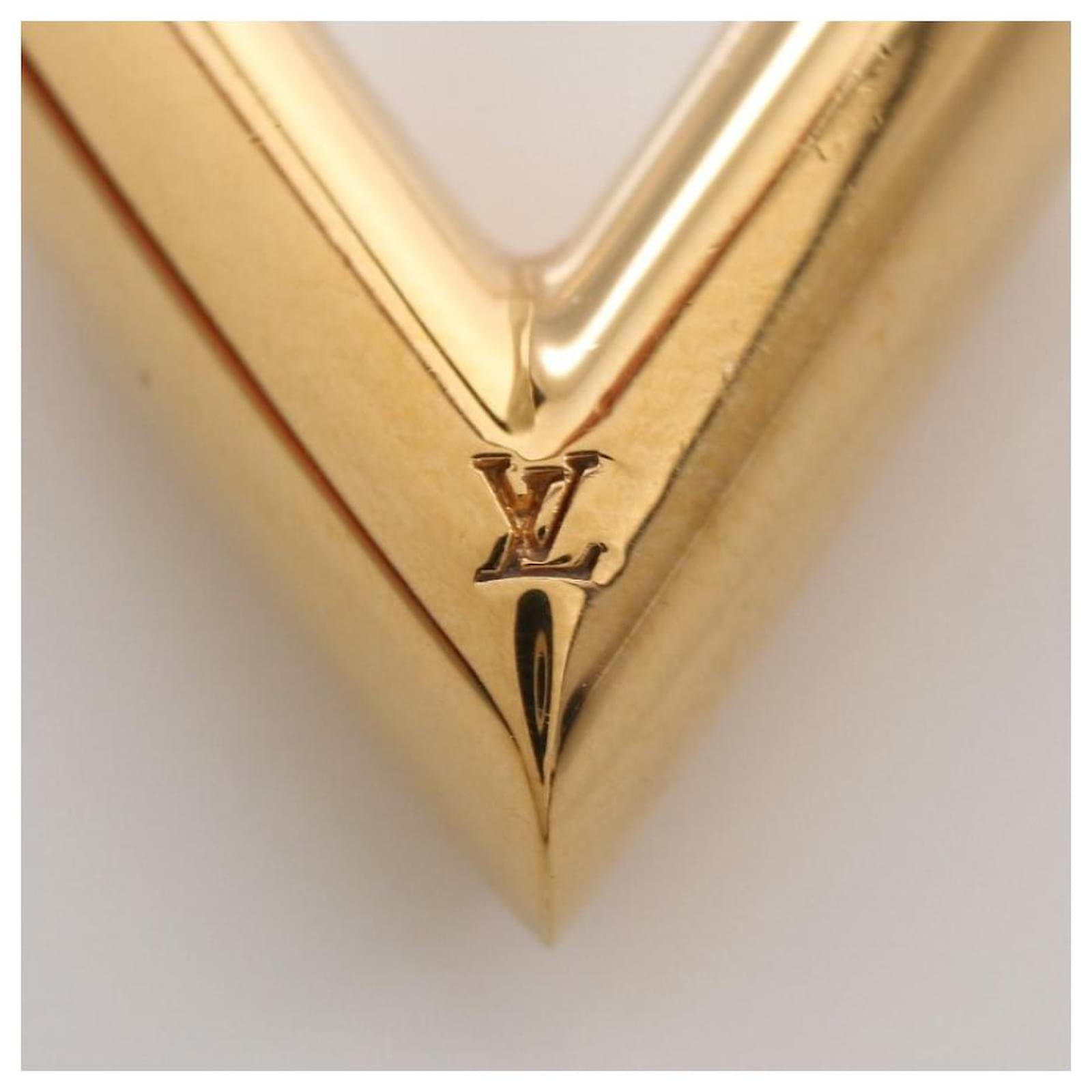 Louis Vuitton] LOUIS VUITTON Essential V Einzelne Creolen Golden Metall  ref.701446 - Joli Closet