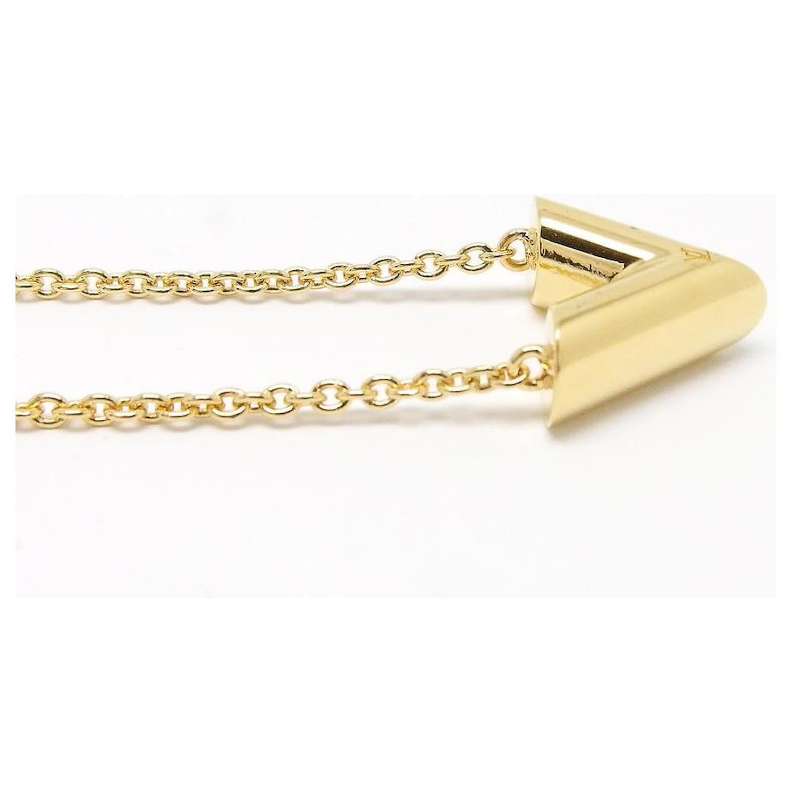 LOUIS VUITTON Necklace M61083 Essential V Gold Plated gold Women