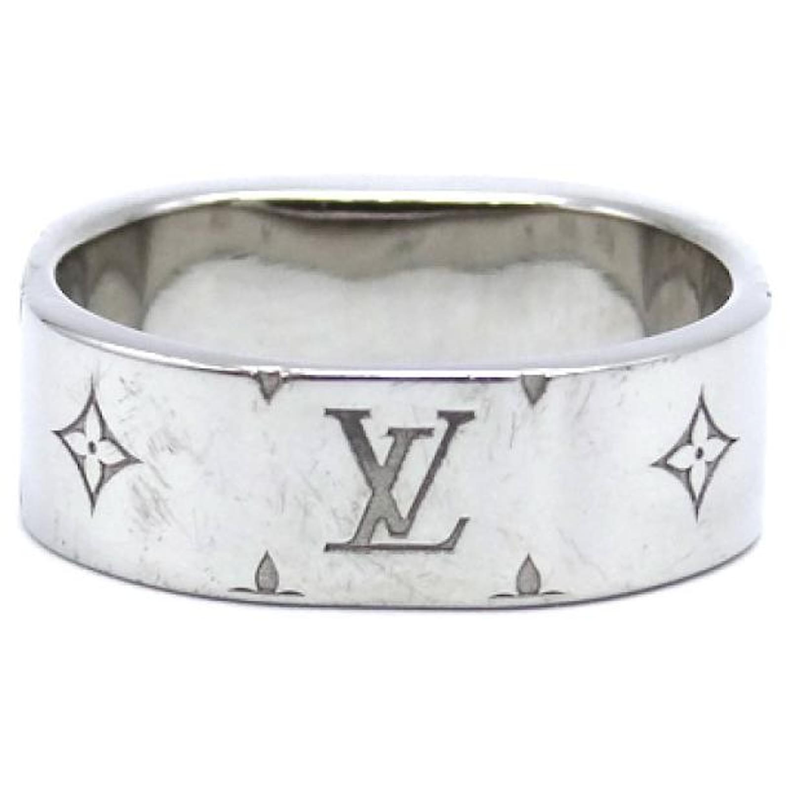 Used] Louis Vuitton Ring Nanogram #M Ring Silvery Golden Metal ref