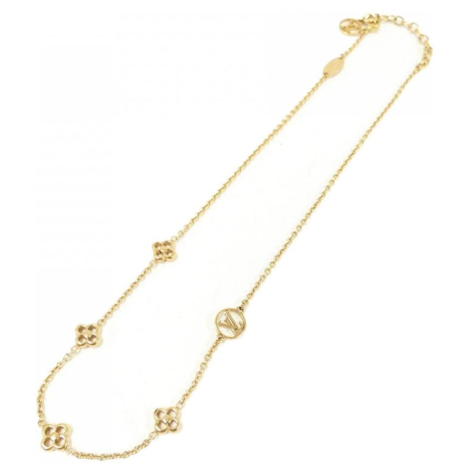 LOUIS VUITTON Flower Full Necklace Gold M68125 Accessory 90178195