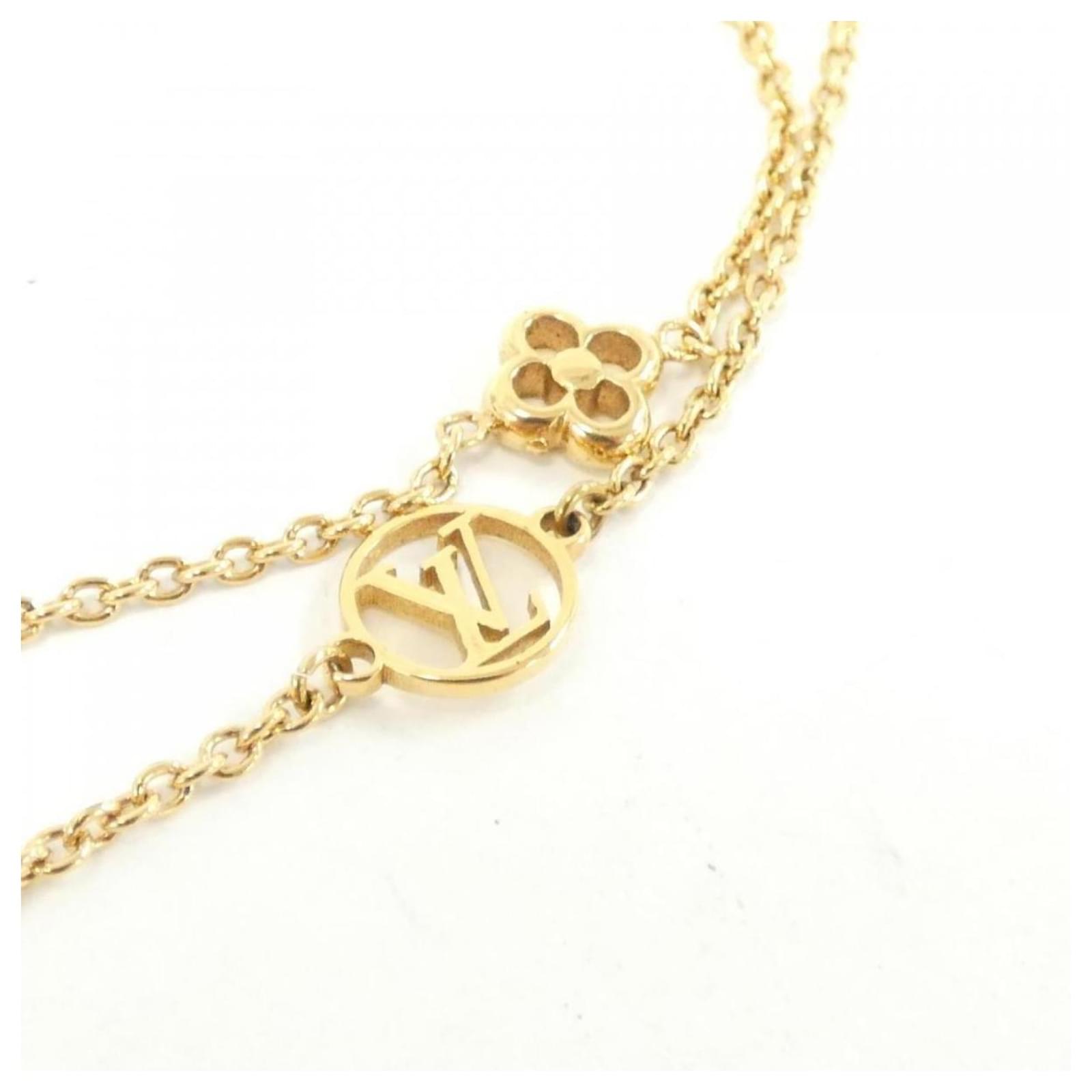 LOUIS VUITTON Flower Full Necklace Gold M68125 Accessory 90178195