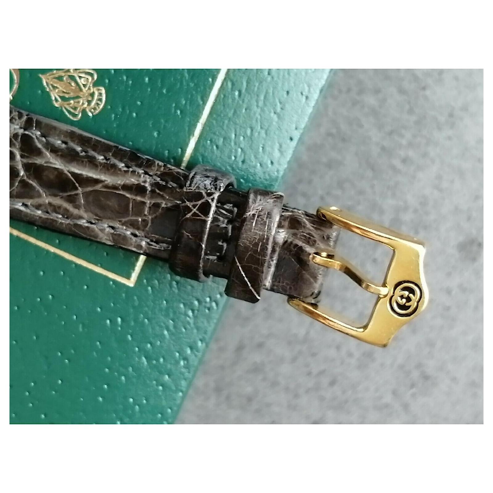 【美品】Gucci 6000.2.L レディース 時計 ゴールド グッチ 6000.2.L クォーツ ゴールド文字盤 ラウンド レディース