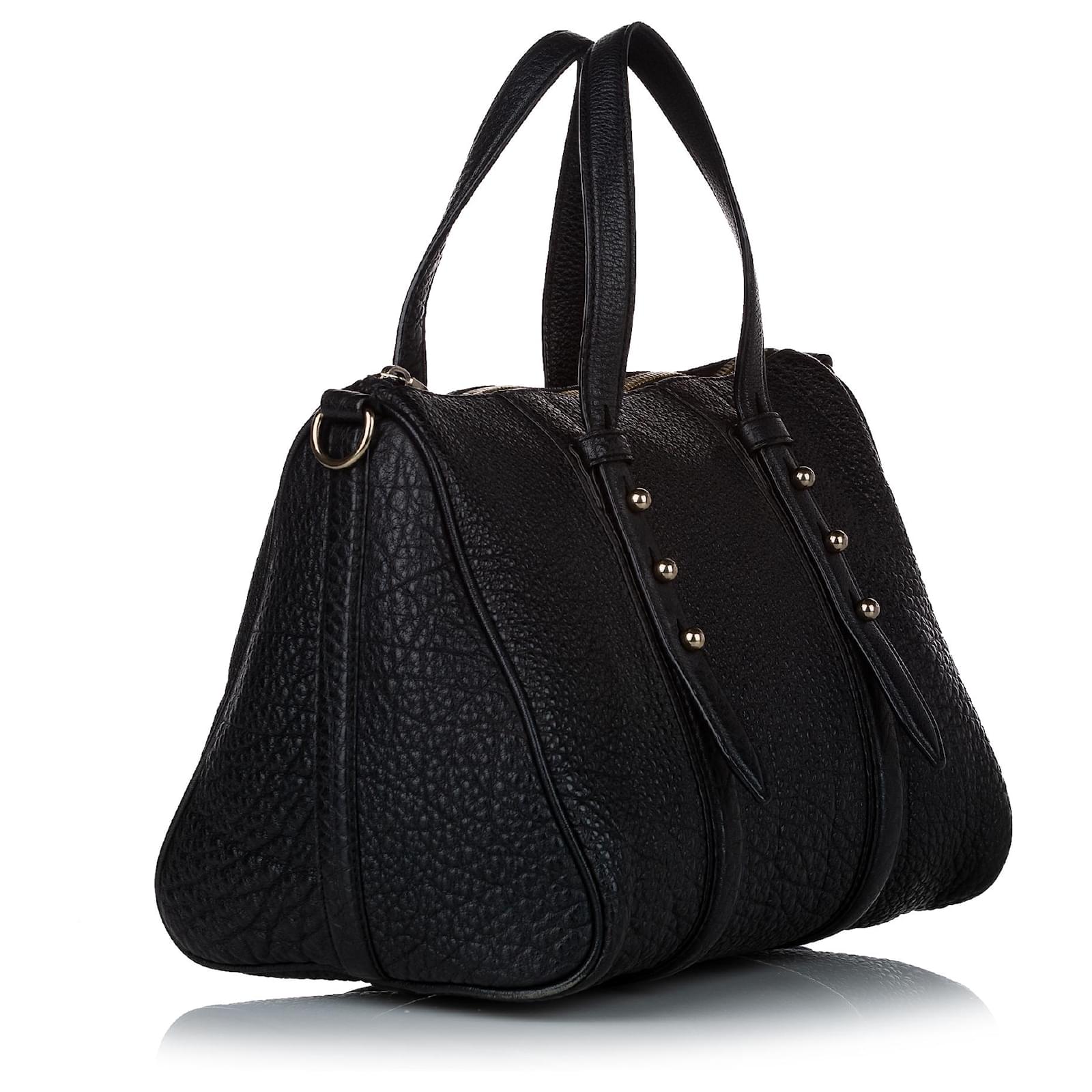 Alexander Wang Black Daria Leather Satchel Pony-style calfskin ref