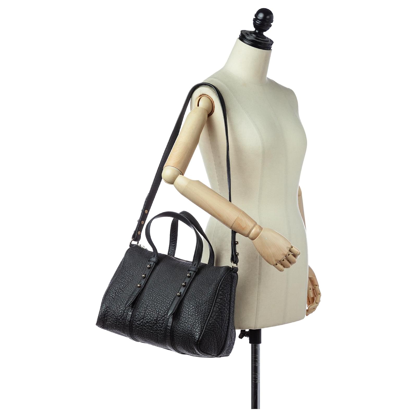 Alexander Wang Black Daria Leather Satchel Pony-style calfskin ref