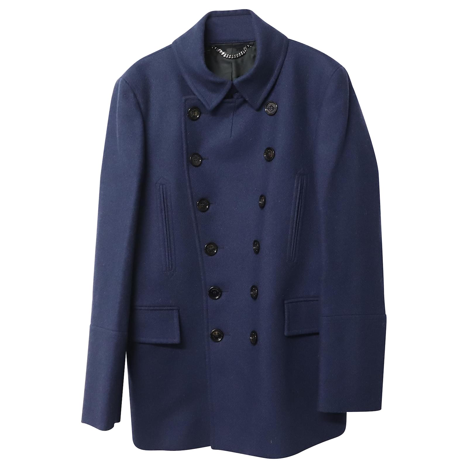 Burberry lined-Breasted Peacoat in Navy Blue Wool ref.498969 - Joli Closet