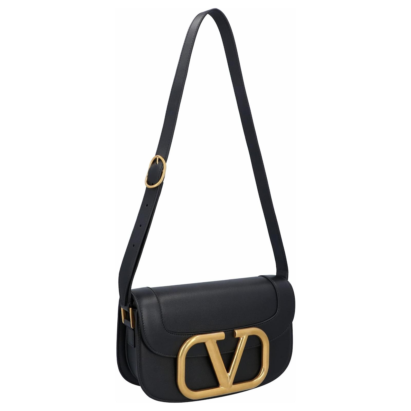 Valentino Women Supervee Crossbody Bag In Black Leather Pony-style ...