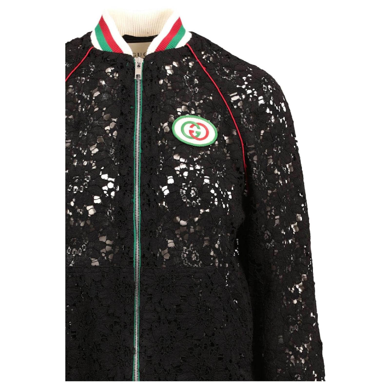 Gucci, Jackets & Coats, Gucci Lace Floral Bomber Jacket