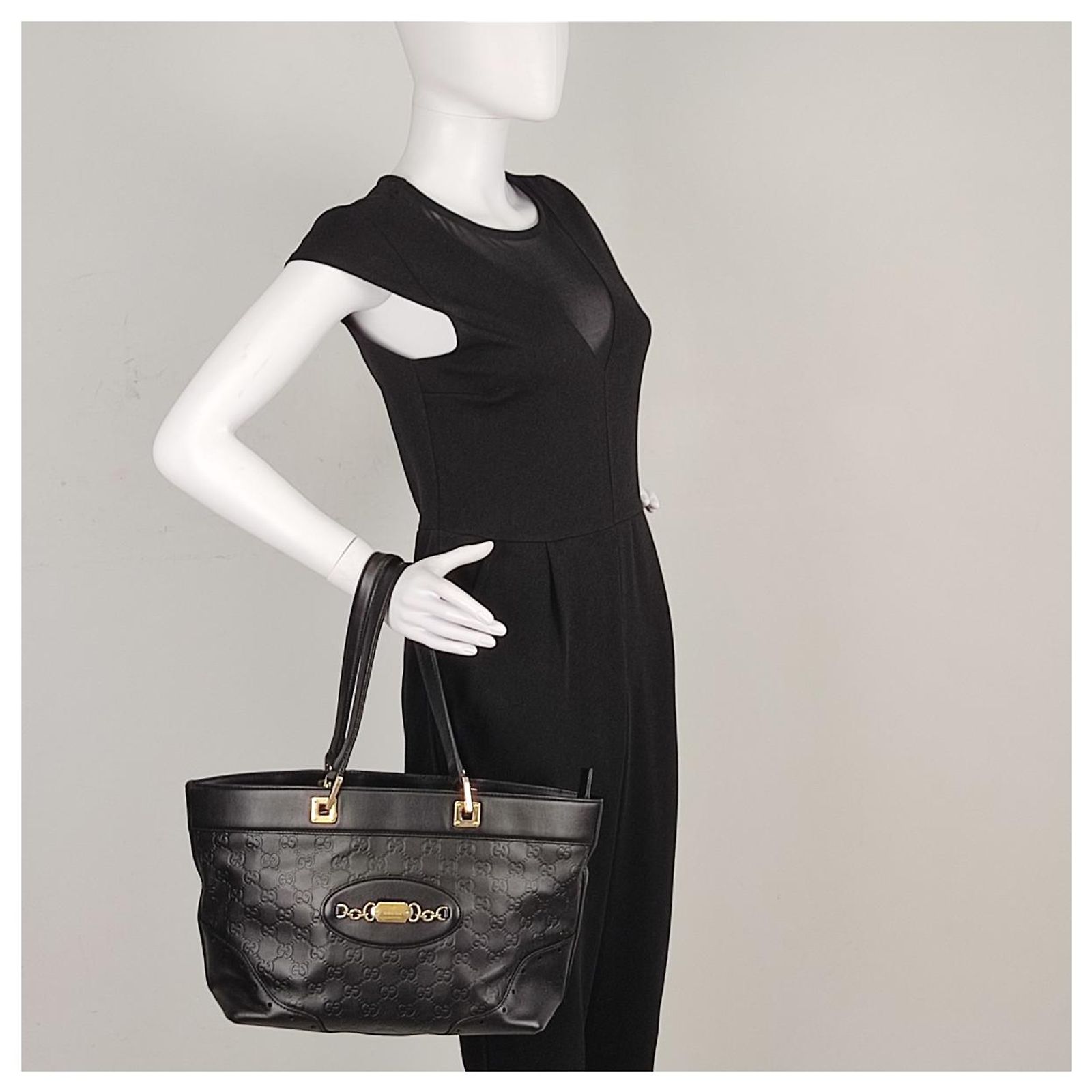 Gucci Shima Guccissima handbag in black leather ref.JC499142 (Sold 