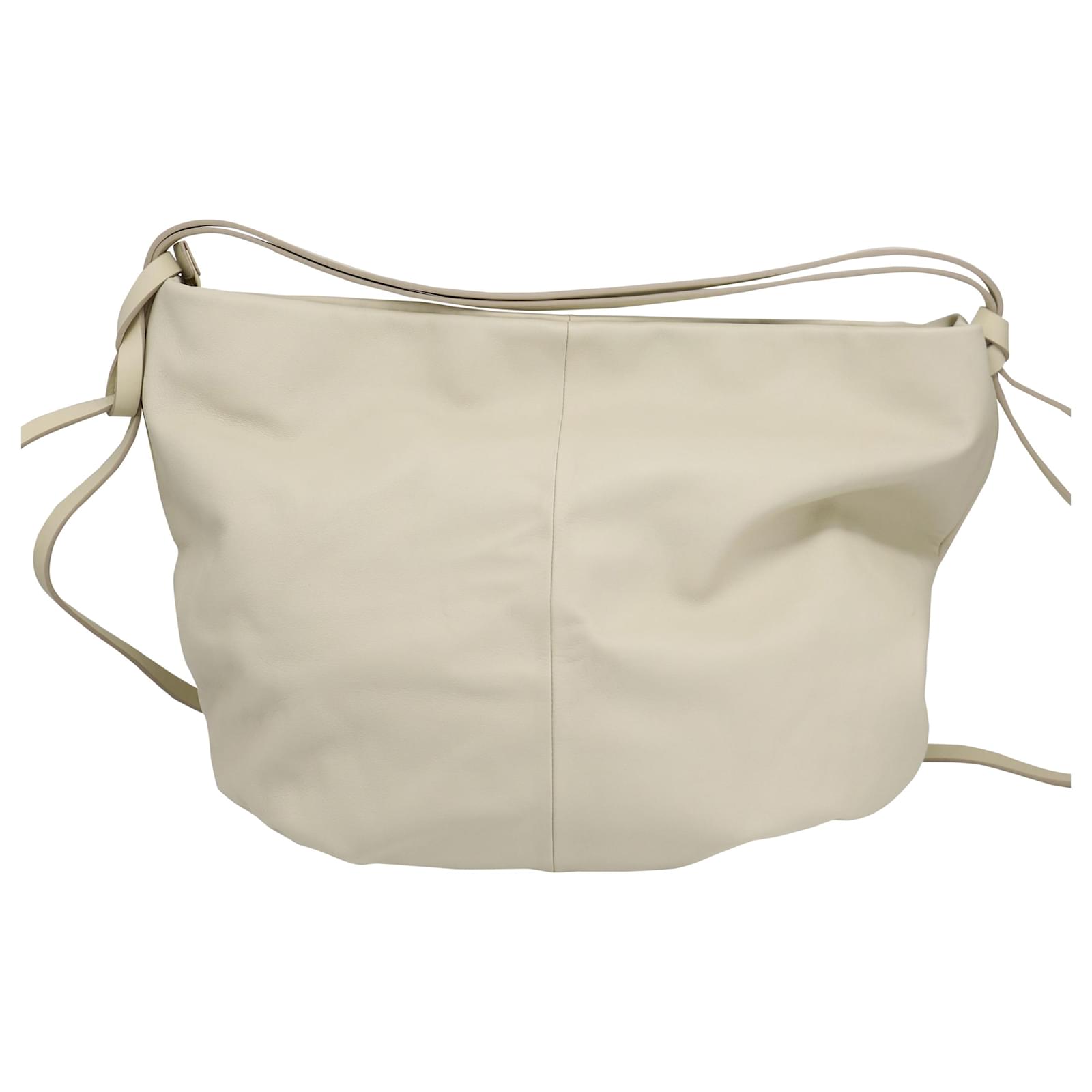 Oroton Brodie Hobo Bag in White Leather