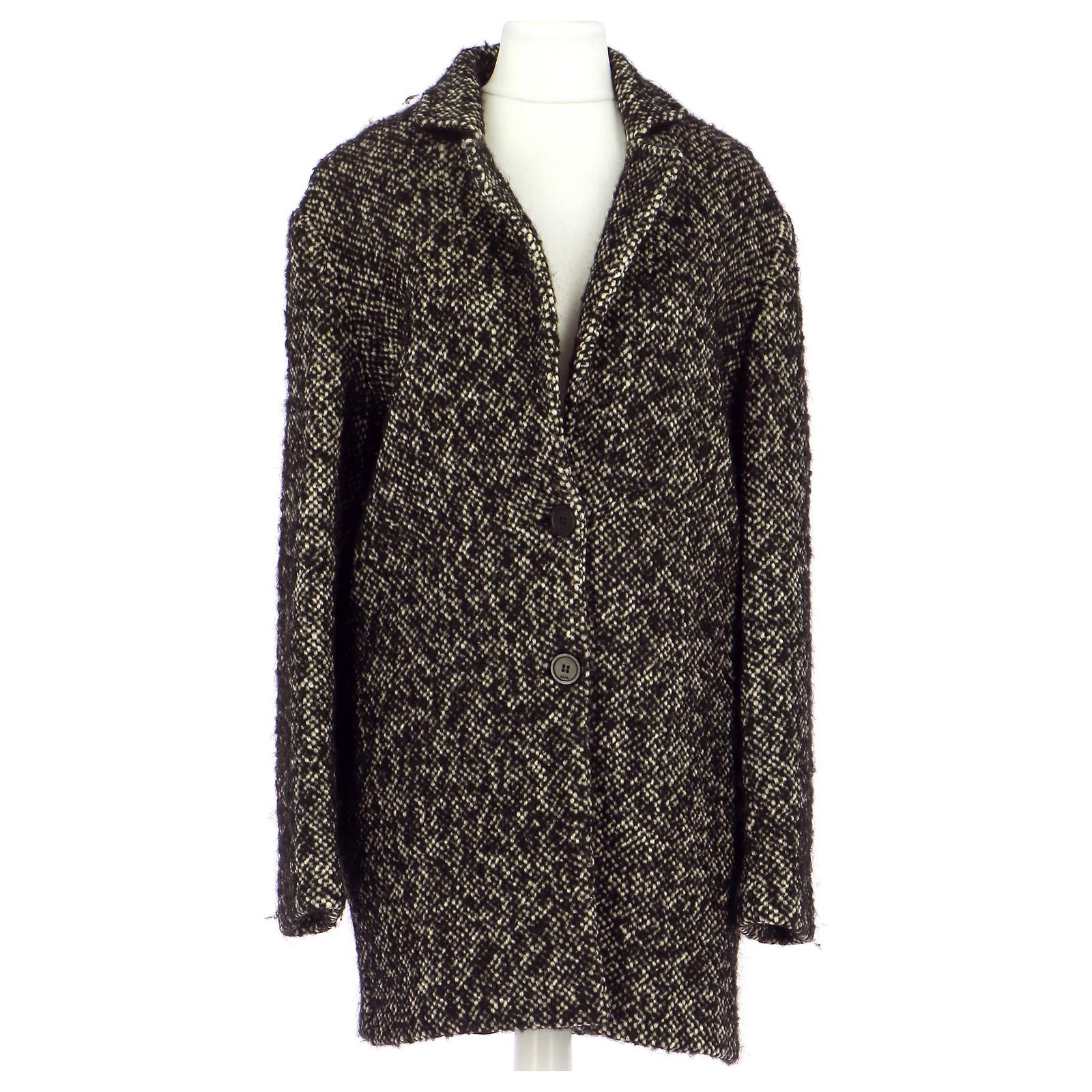 Manteau Cape Noir Karl Lagerfeld – Taille 42 En Laine, Occasion En Très Bon état