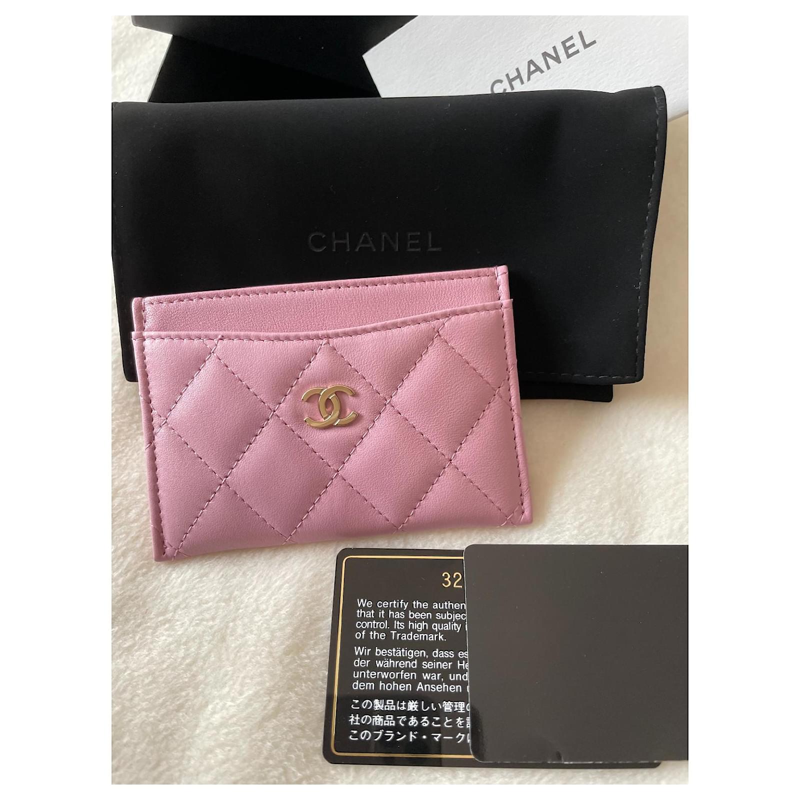 Timeless/classique leather card wallet Chanel Pink in Leather - 33387124