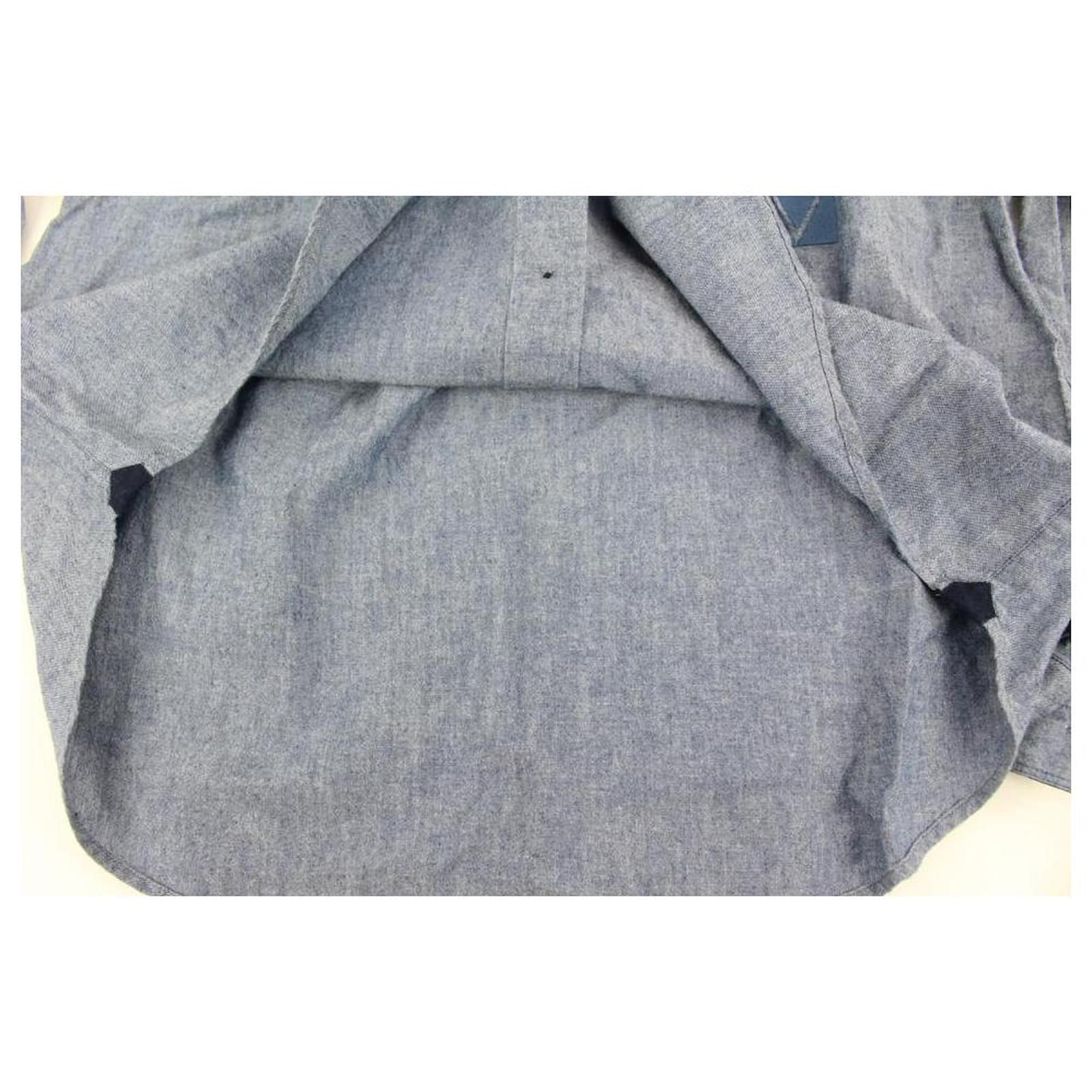 Louis Vuitton Men's XL Blue Denim Gaston V Button Down Shirt ref