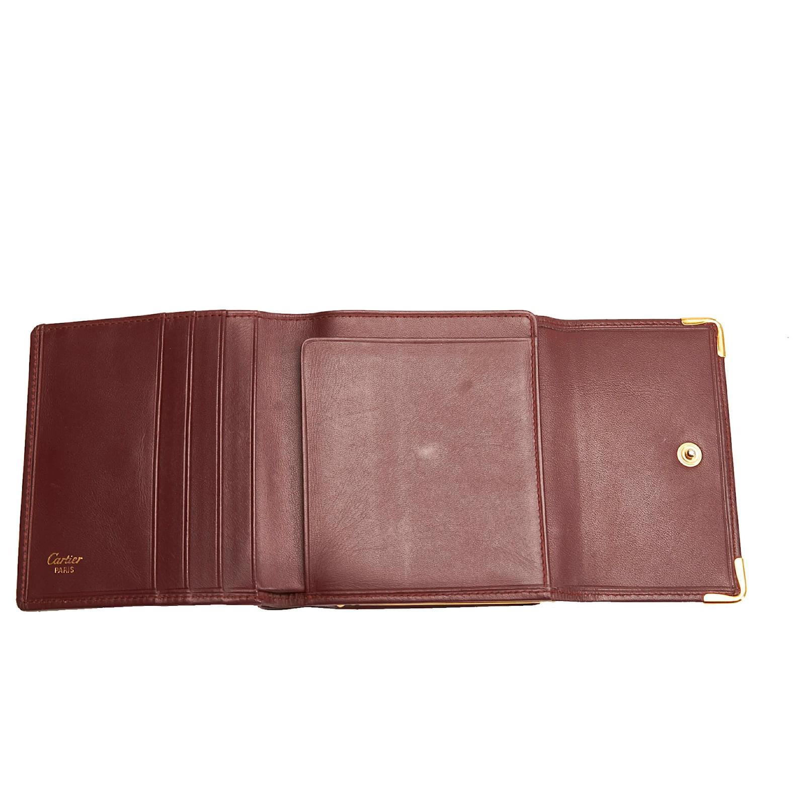 Cartier Red Must de Cartier Leather Small Wallet Dark red Pony-style ...