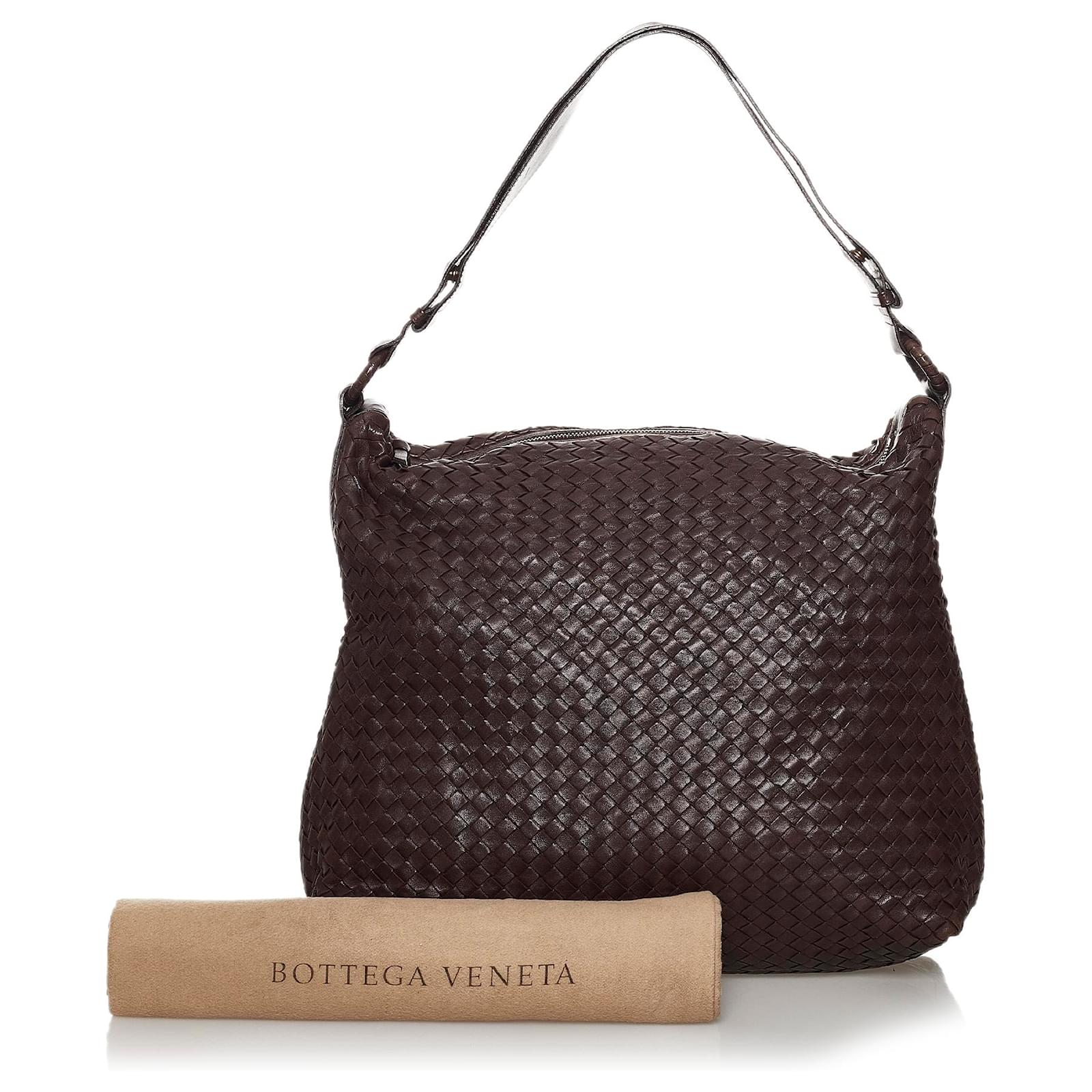 Bottega Veneta Brown Intrecciato Leather Shoulder Bag Dark brown Pony-style  calfskin ref.238505 - Joli Closet