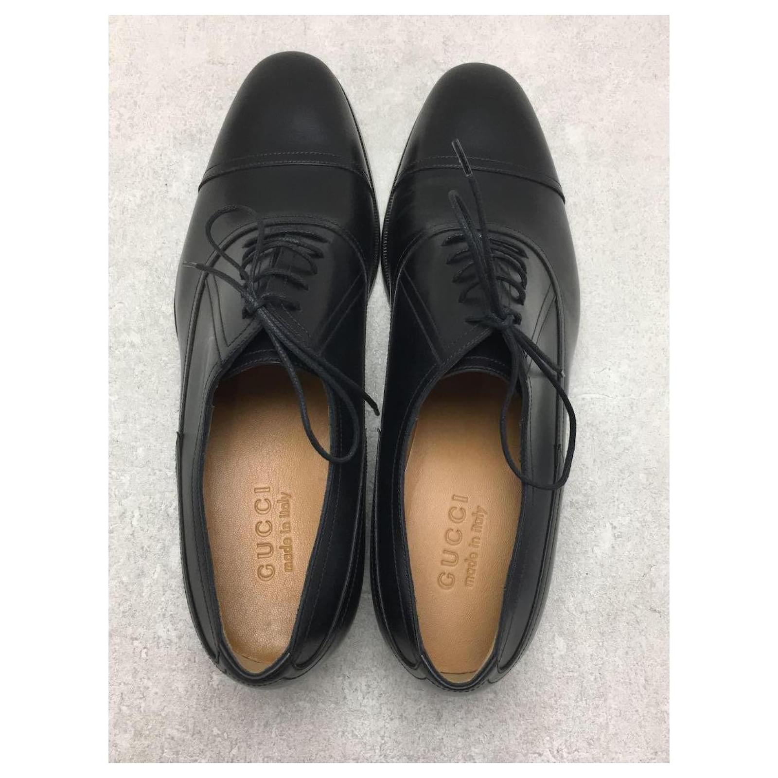 GUCCI Dress shoes / UK9 / BLK / Leather / Patent leather / Sole logo /  Lace-up shoes Black ref.502349 - Joli Closet