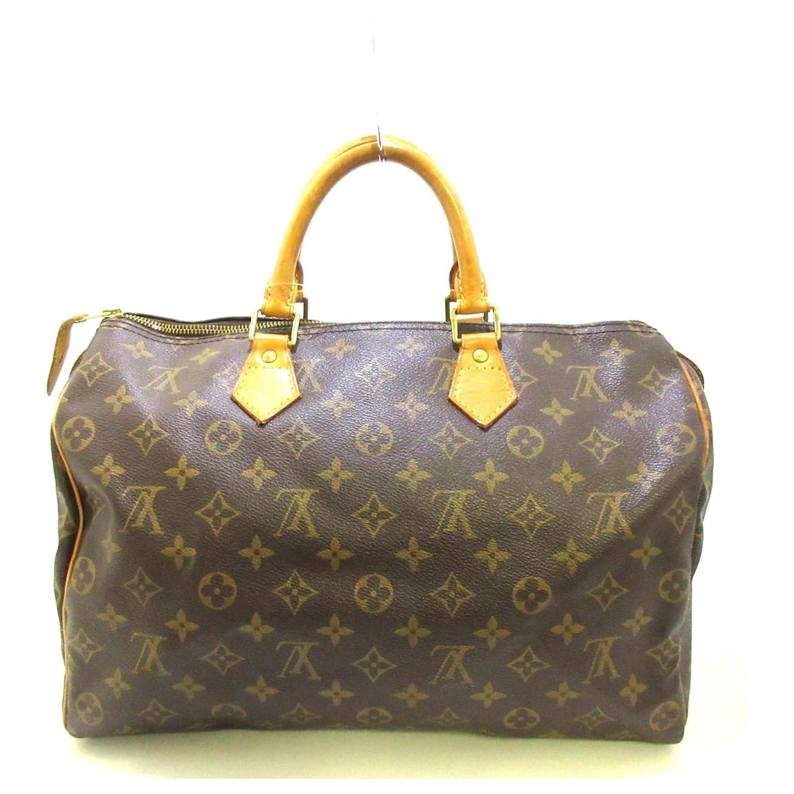 Louis Vuitton Speedy 35 Brown Cloth ref.502875 - Joli Closet