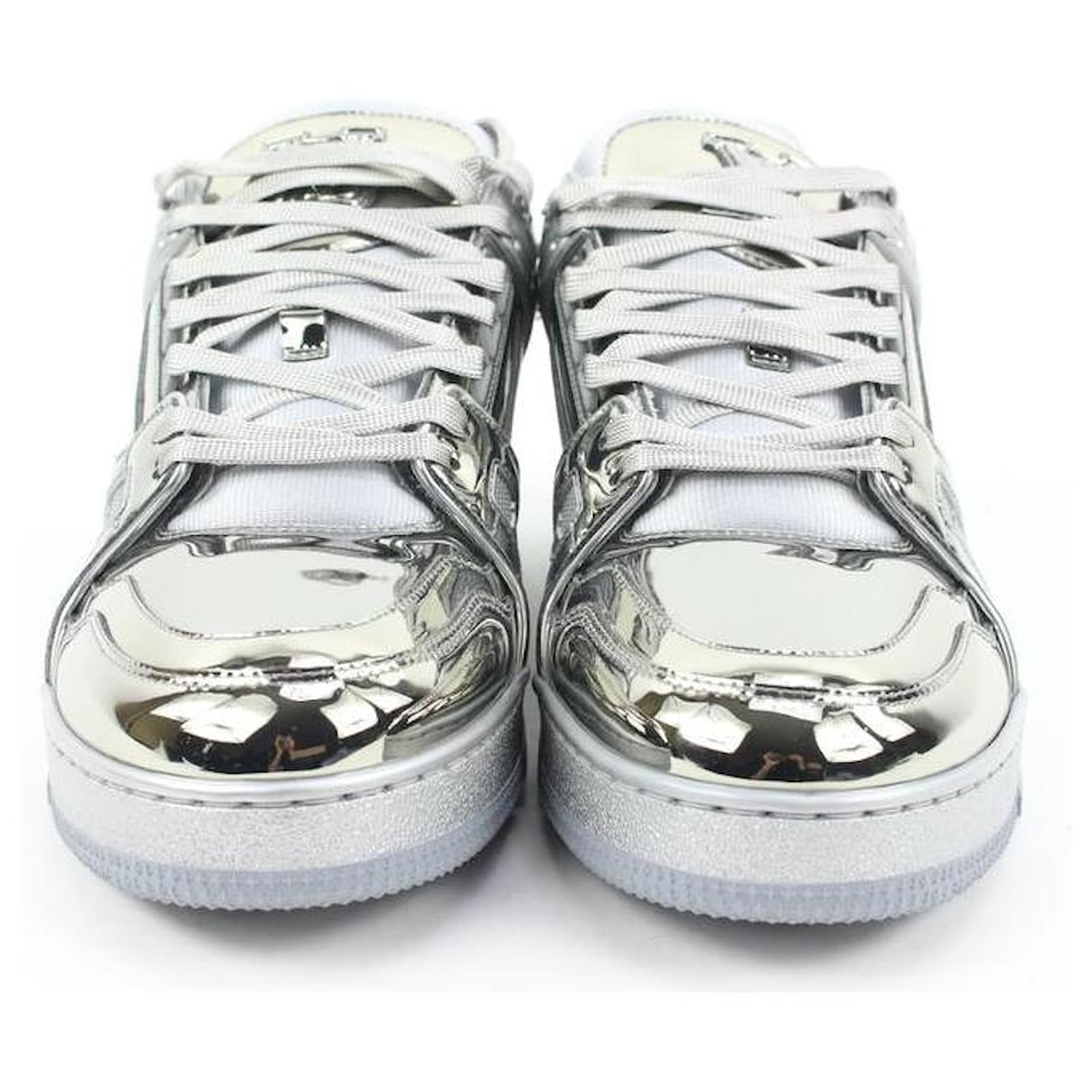 Louis Vuitton, Shoes, Louis Vuitton Mens Us Virgil Abloh Silver Mirror  Sneaker With Silver Lock