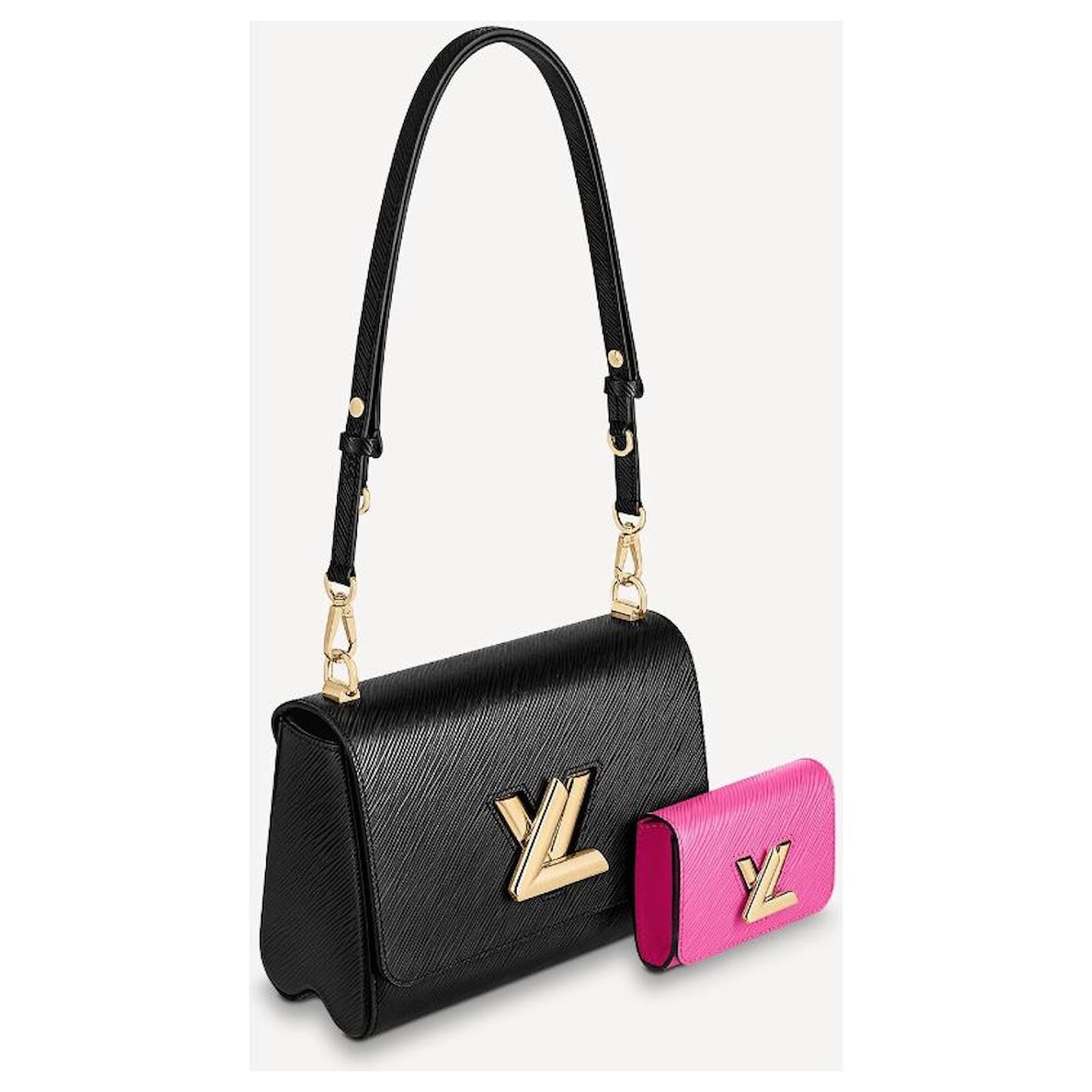Louis Vuitton LV Twist bag Fuchsia black MM Leather ref.504086 - Joli Closet