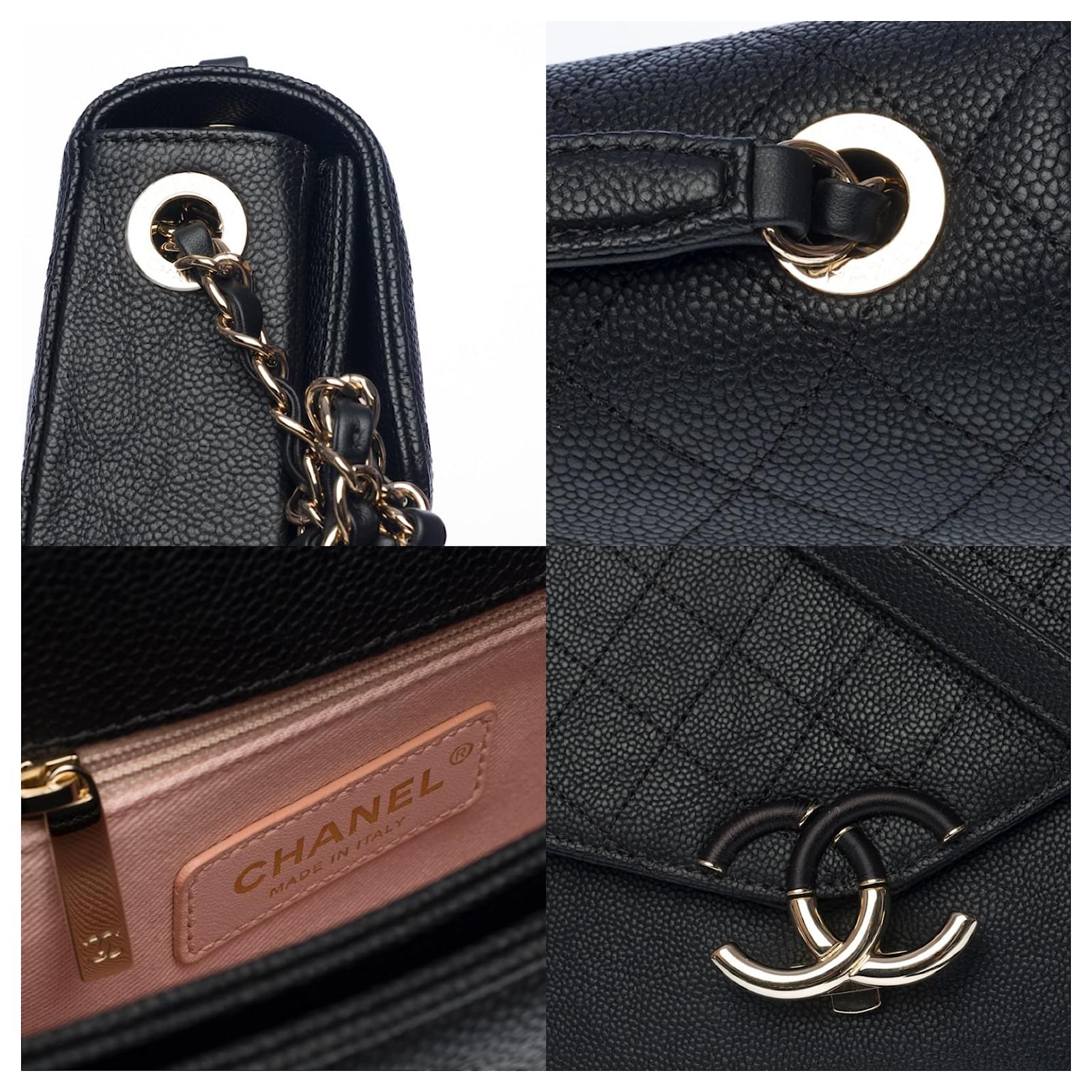 Chanel Cuba Collection Black Caviar Leather CC Flap Bag with Gold, Lot  #58020