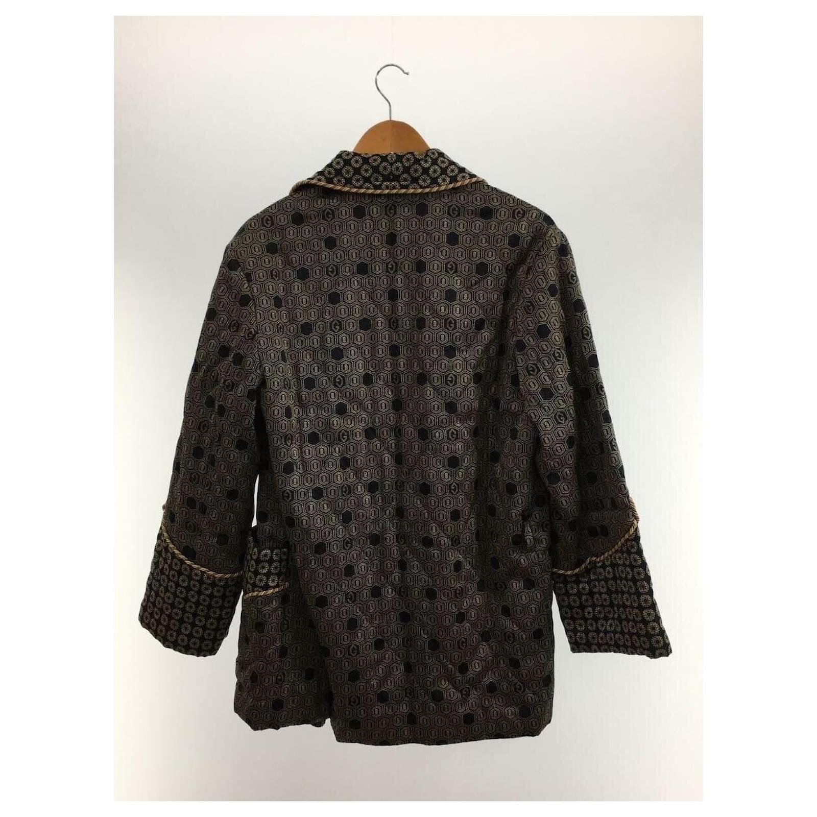 gucci 19AW / dot Gucci pattern haori jacket / 46 / rayon / NVY