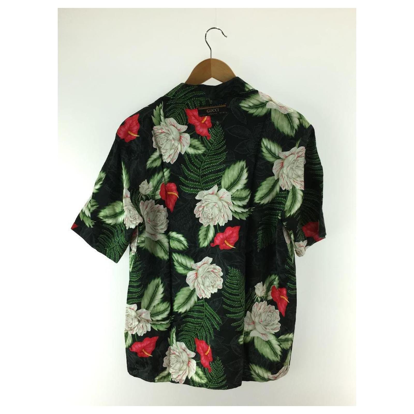 gucci 20AW / Hawaiian print bowling shirt / 44 / Rayon / BLK Black  ref.504913 - Joli Closet