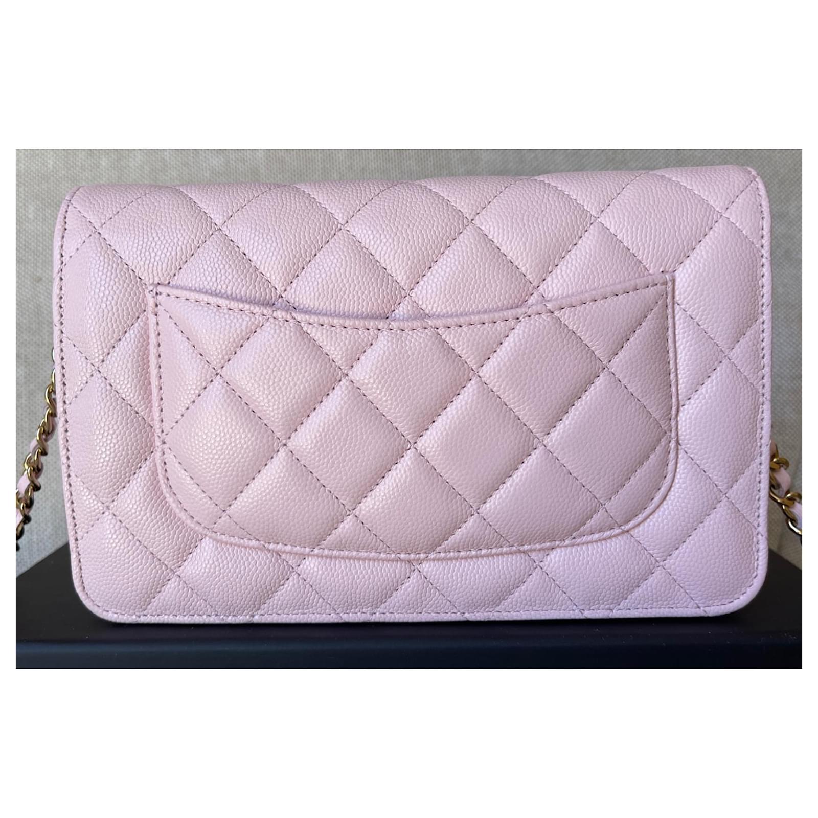 Chanel Timeless Classic Wallet On Chain Pink velvet Leather ref.503526 -  Joli Closet