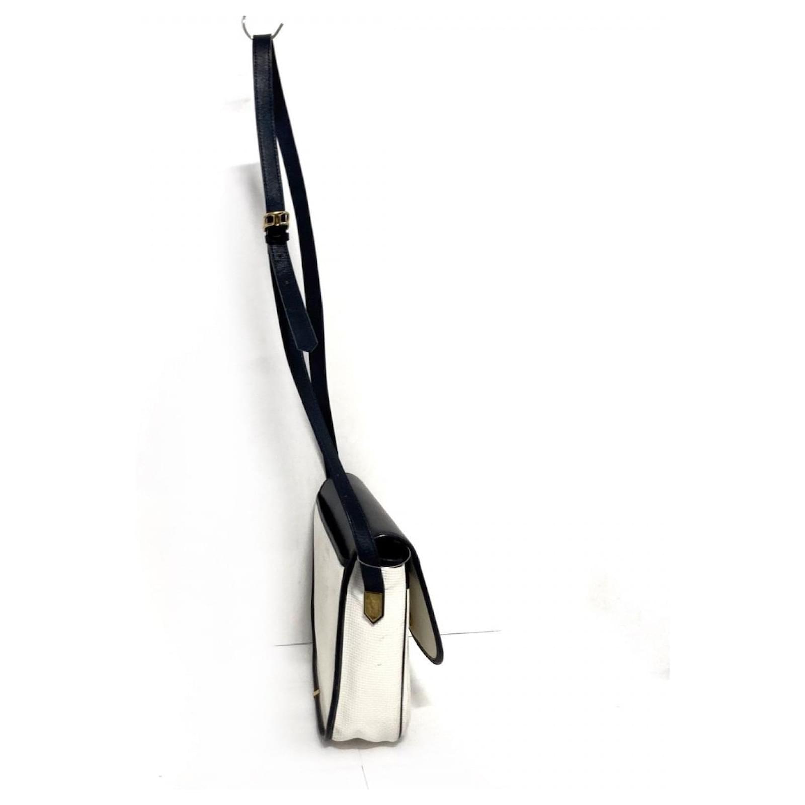 [Used] Yves Saint Laurent Shoulder Bag White x Navy PVC (Vinyl Chloride