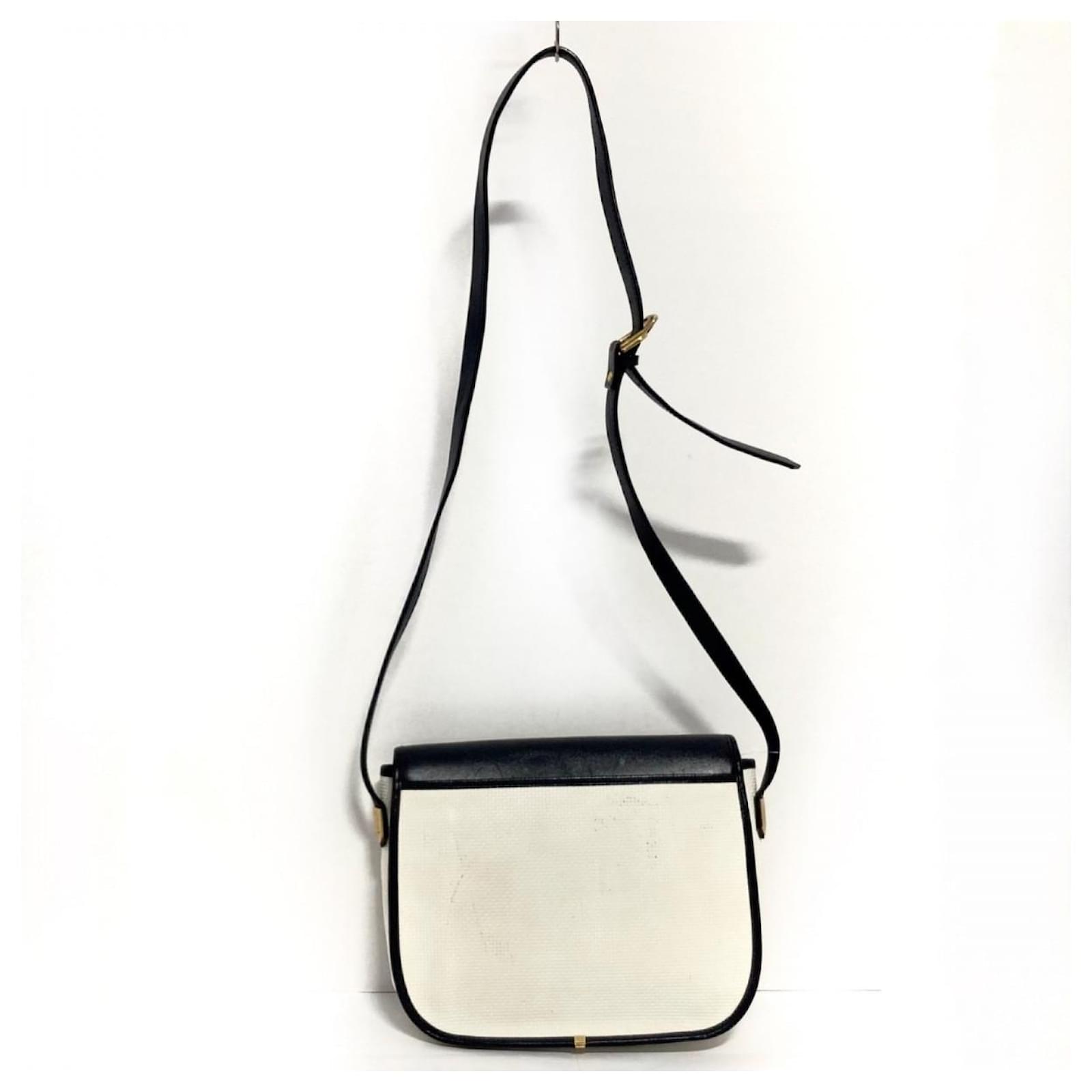 [Used] Yves Saint Laurent Shoulder Bag White x Navy PVC (Vinyl Chloride