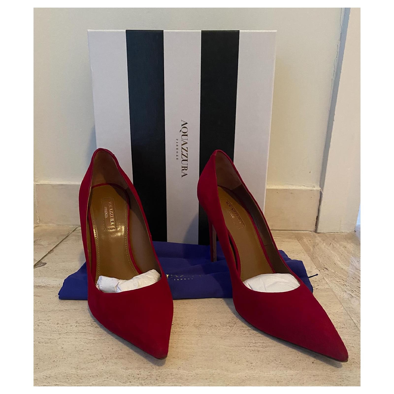 escarpins rouge en daim