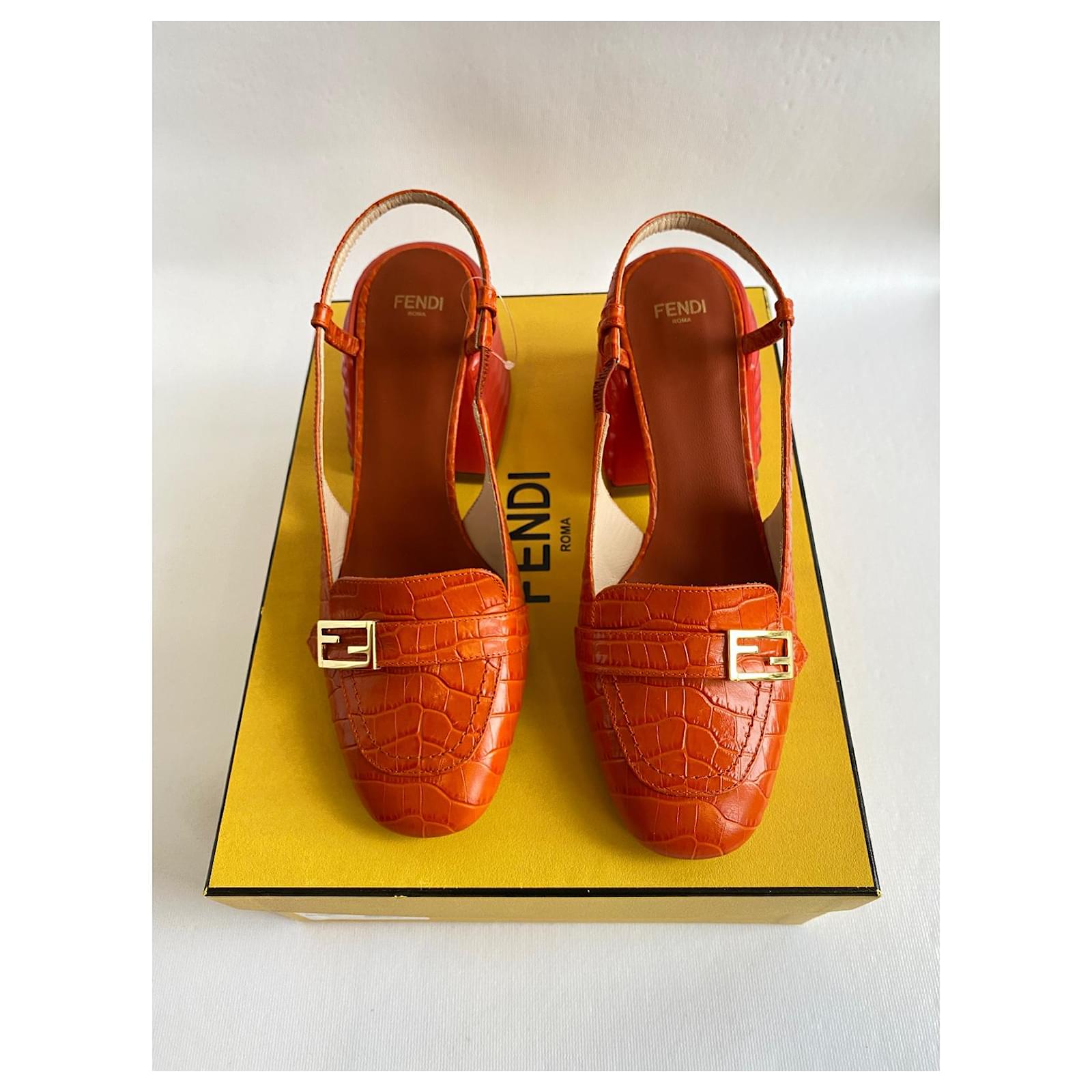 orange fendi sandals