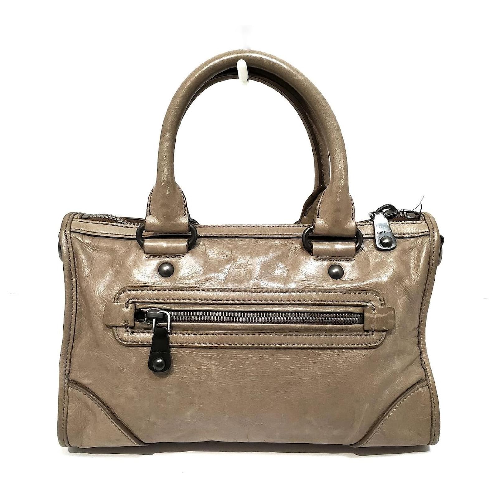 Miu Miu Handbag Grey Leather ref.505555 - Joli Closet