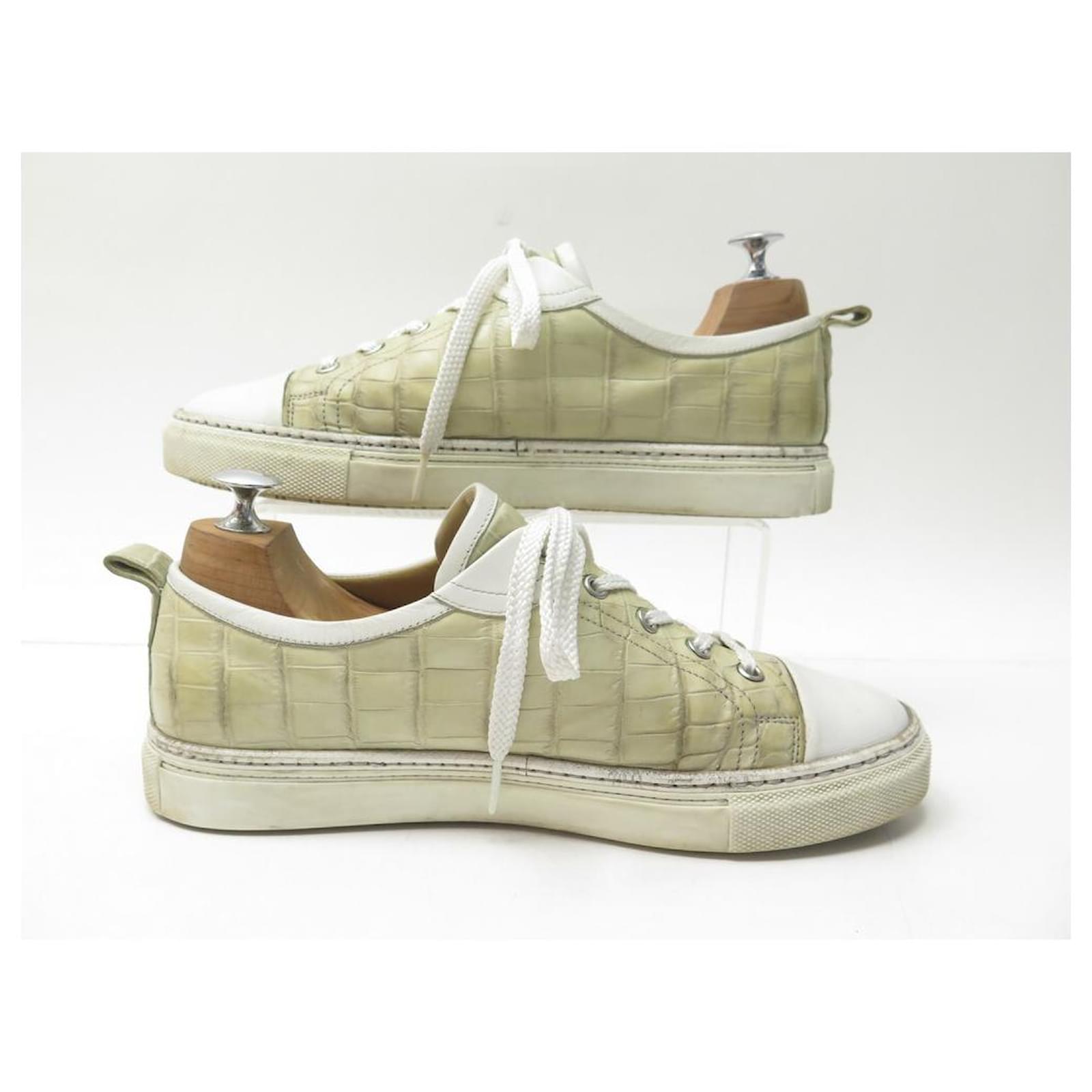Hermès HERMES INSIDE SNEAKERS IN NILOTICUS CROCODILE LEATHER 40.5 SNEAKERS  BOX White Exotic leather ref.505766 - Joli Closet