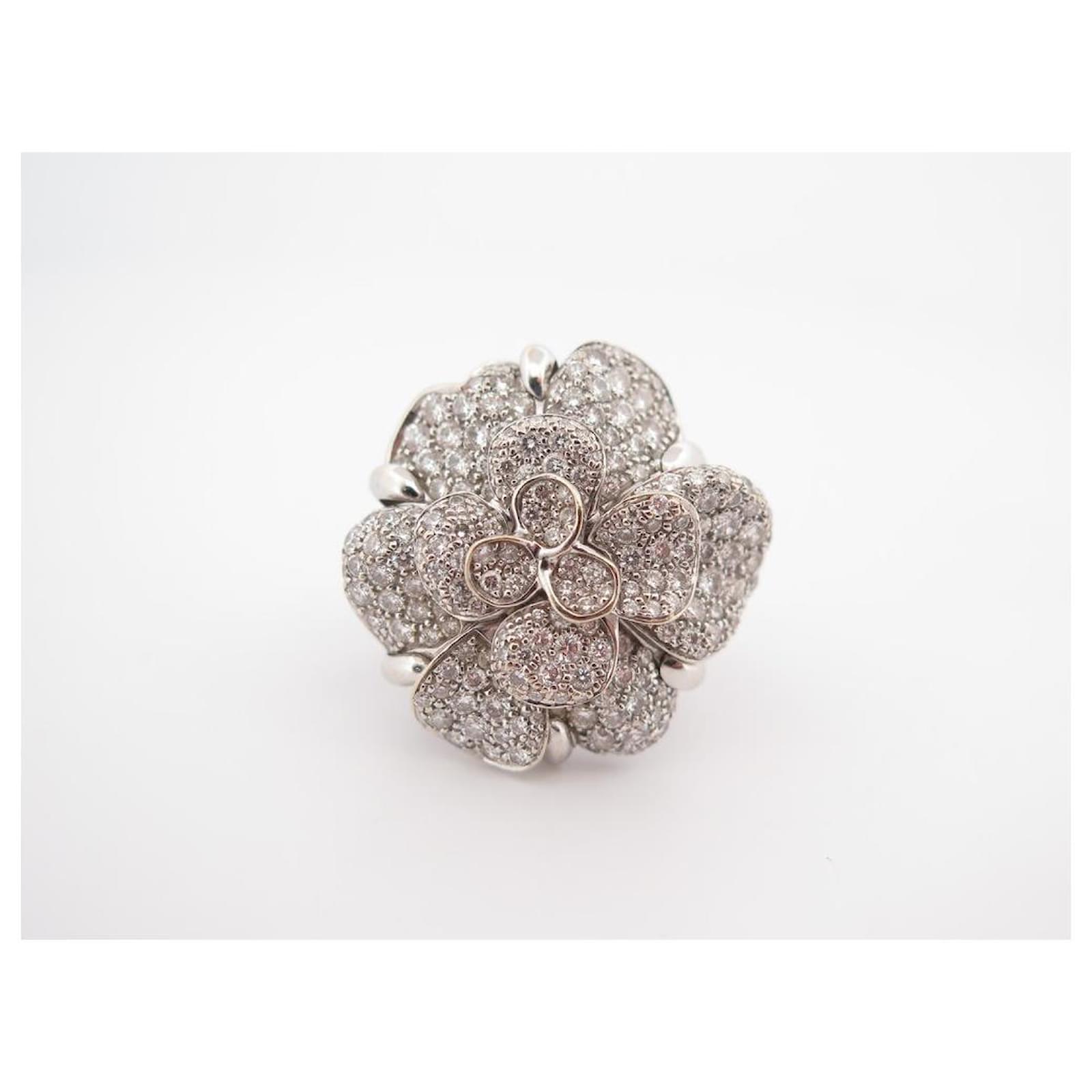 Rings Chanel Chanel Camelia T RING55 in White Gold 18K and Diamonds 3.45ct Gold Diamonds Ring