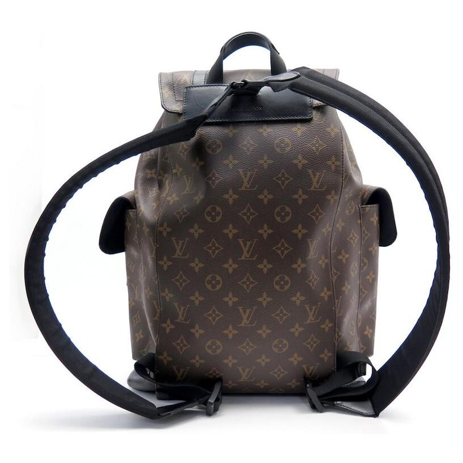 Christopher backpack cloth satchel Louis Vuitton Brown in Cloth