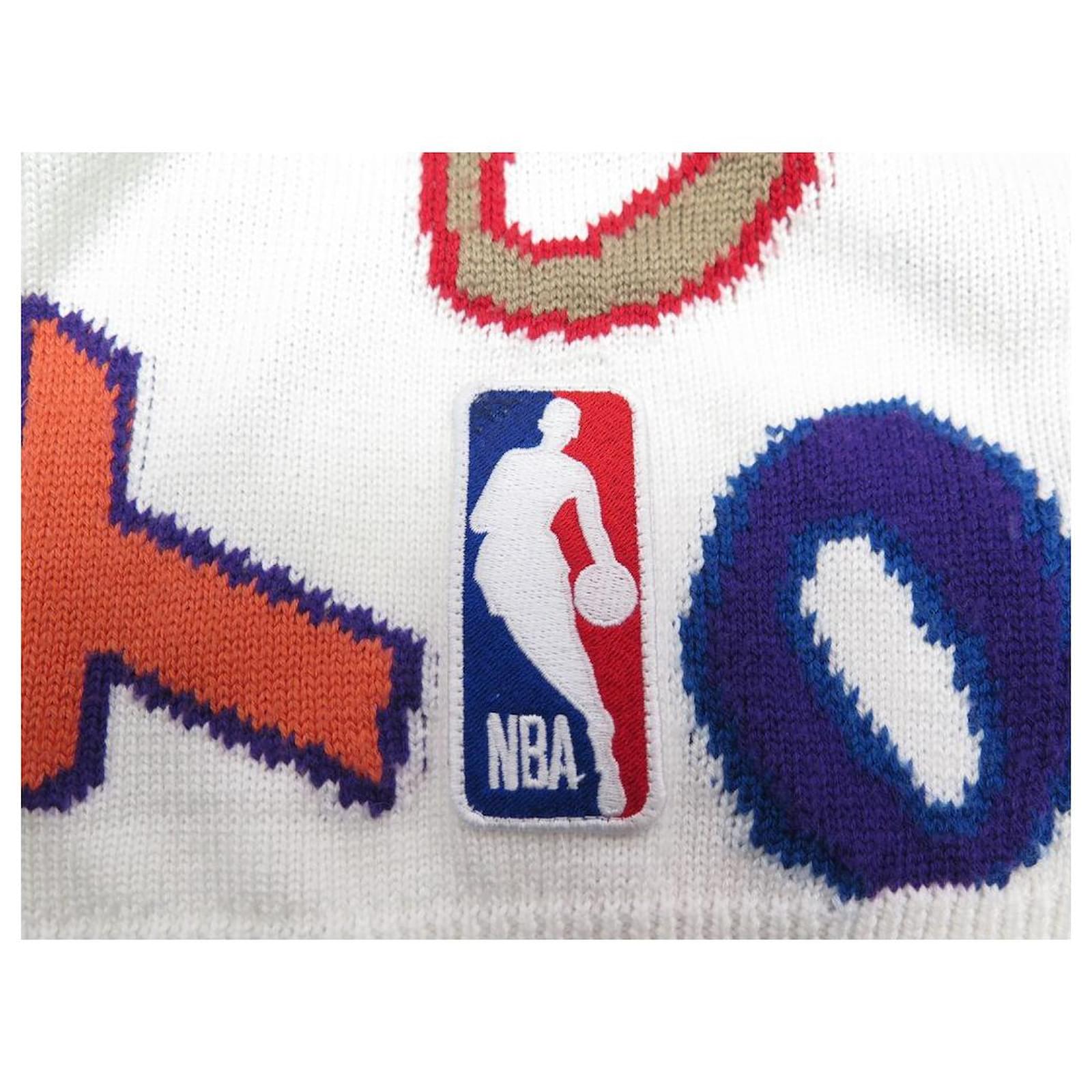 LOUIS VUITTON x NBA Letter Crewneck Knit sweater Brown Multi M Genuine /  31883