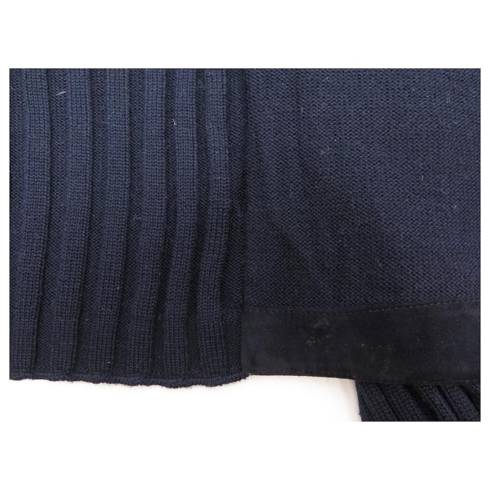 Hermès HERMES CHILDREN ZIPPED CARDIGAN SWEATER M 50 BLUE VELVET WOOL