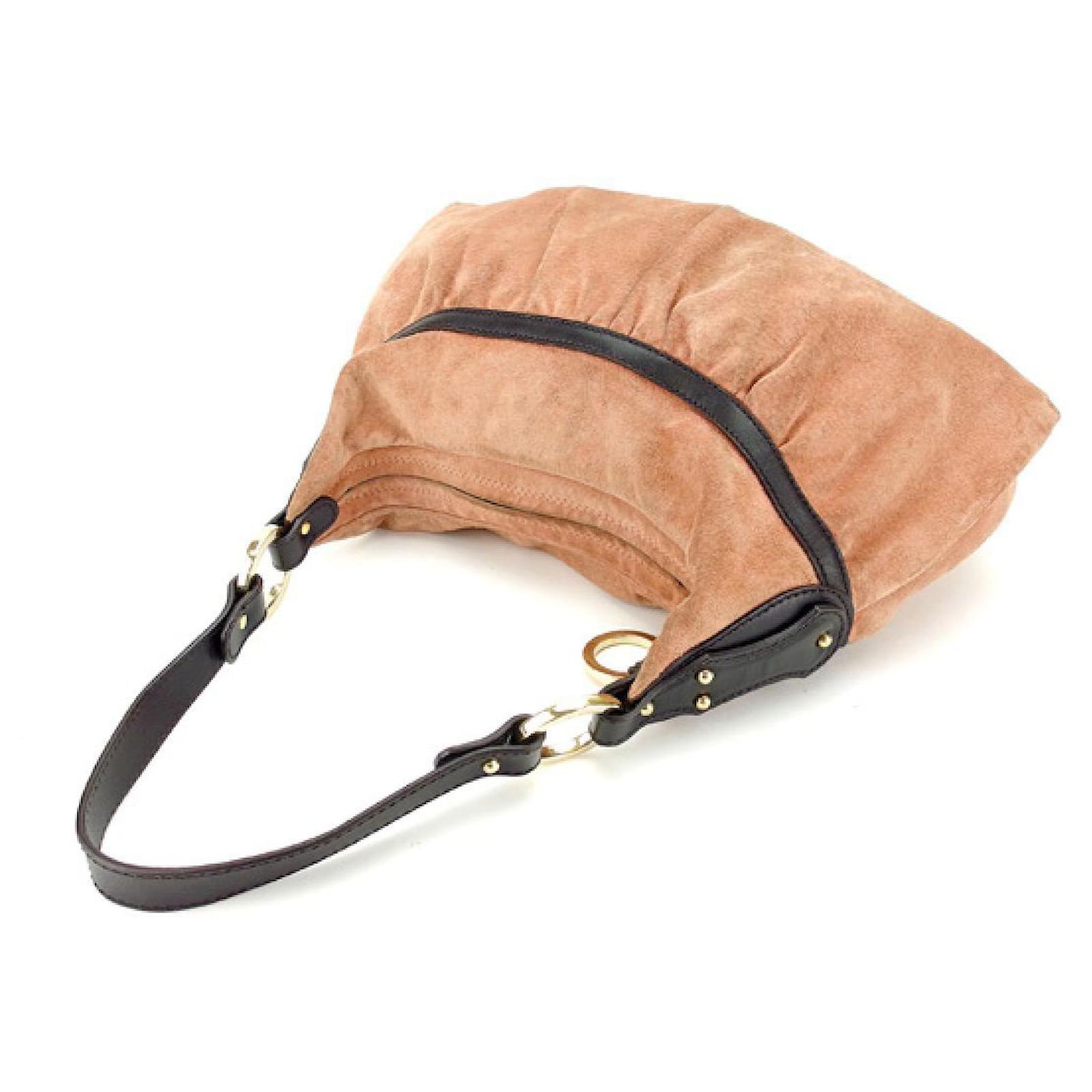 [Used] Fendi shoulder bag back one shoulder gathered dark pink x brown