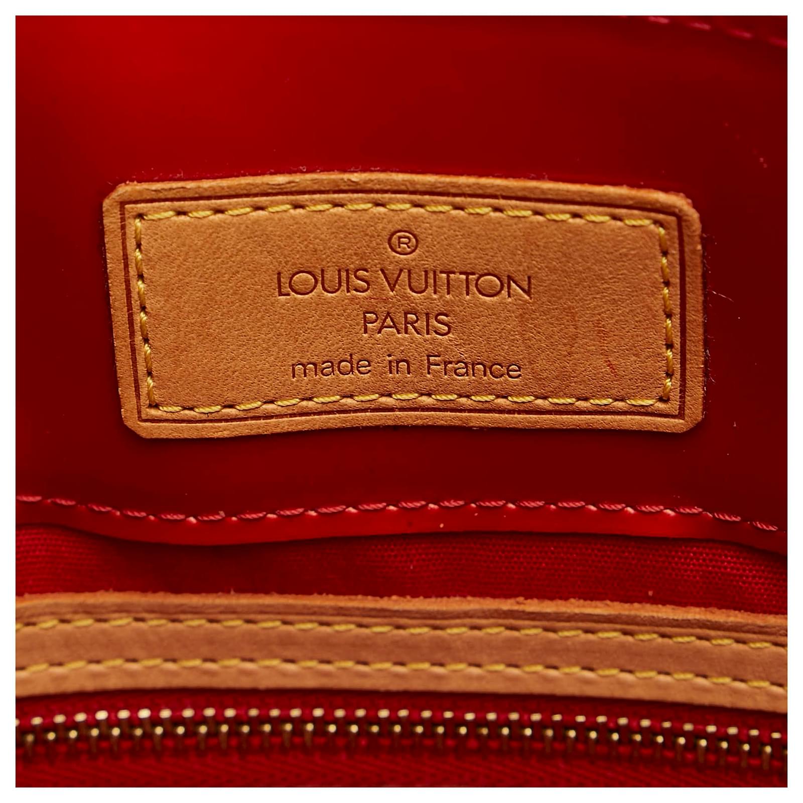 Louis Vuitton Red Vernis Reade MM Brown Light brown Leather Patent leather  ref.580422 - Joli Closet