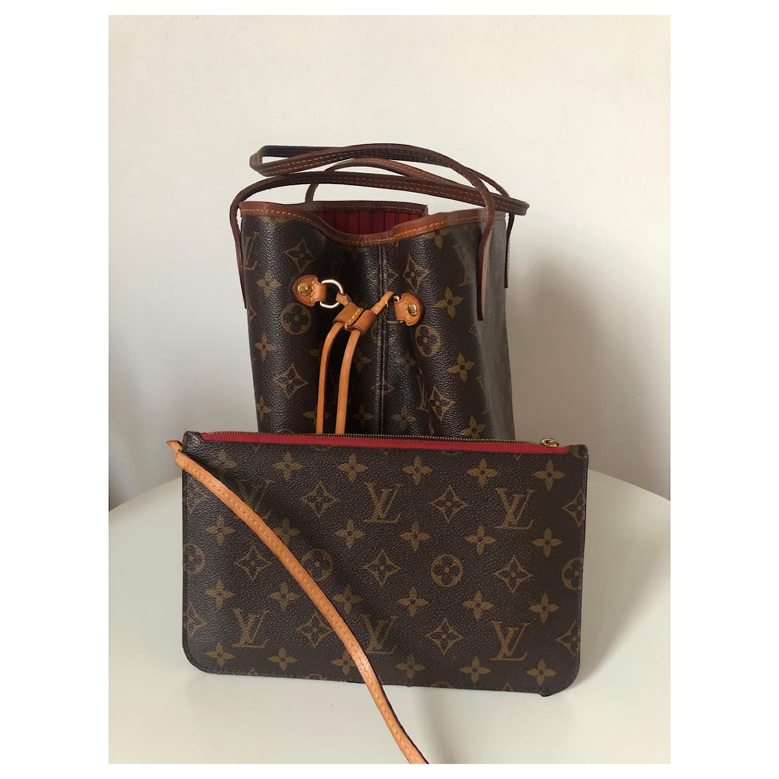 Louis Vuitton neverfull MM bag with receipt Brown Cloth ref.506138