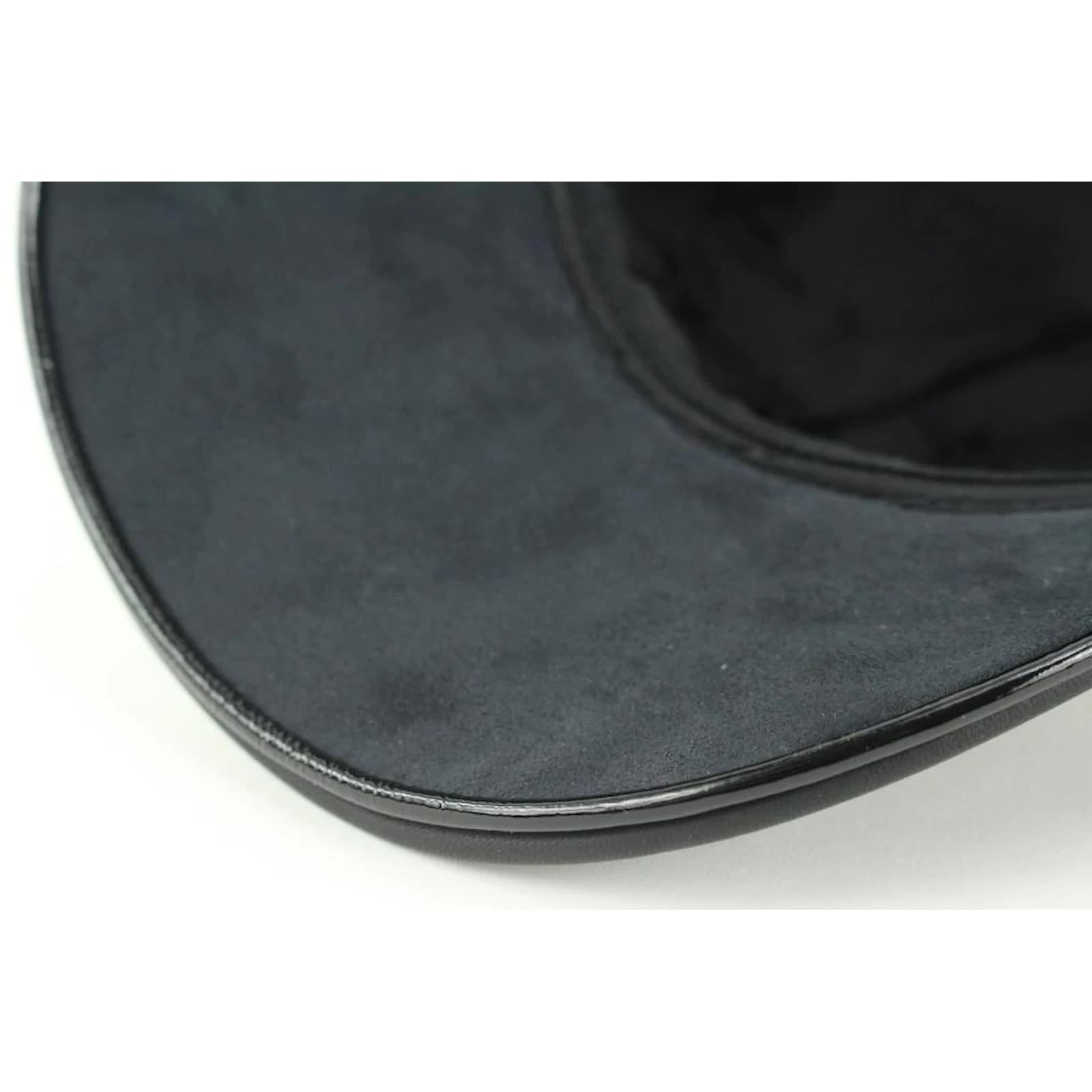 Casquette de baseball Louis Vuitton noir cuir bleu chapeau monogramme damier