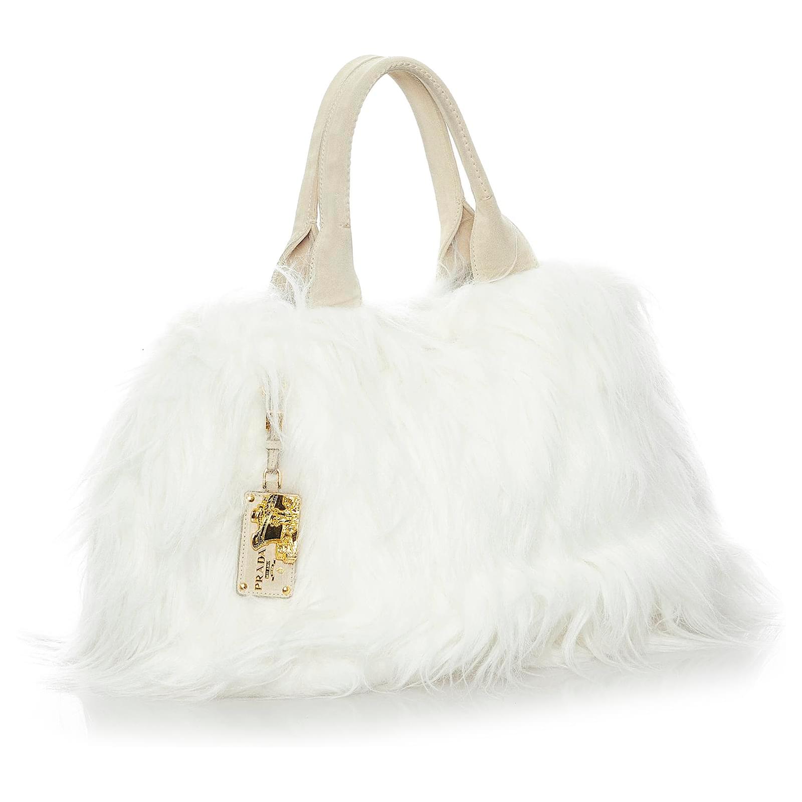 PRADA ホワイトファートートバッグ PRADA ホワイト ファートートバッグ