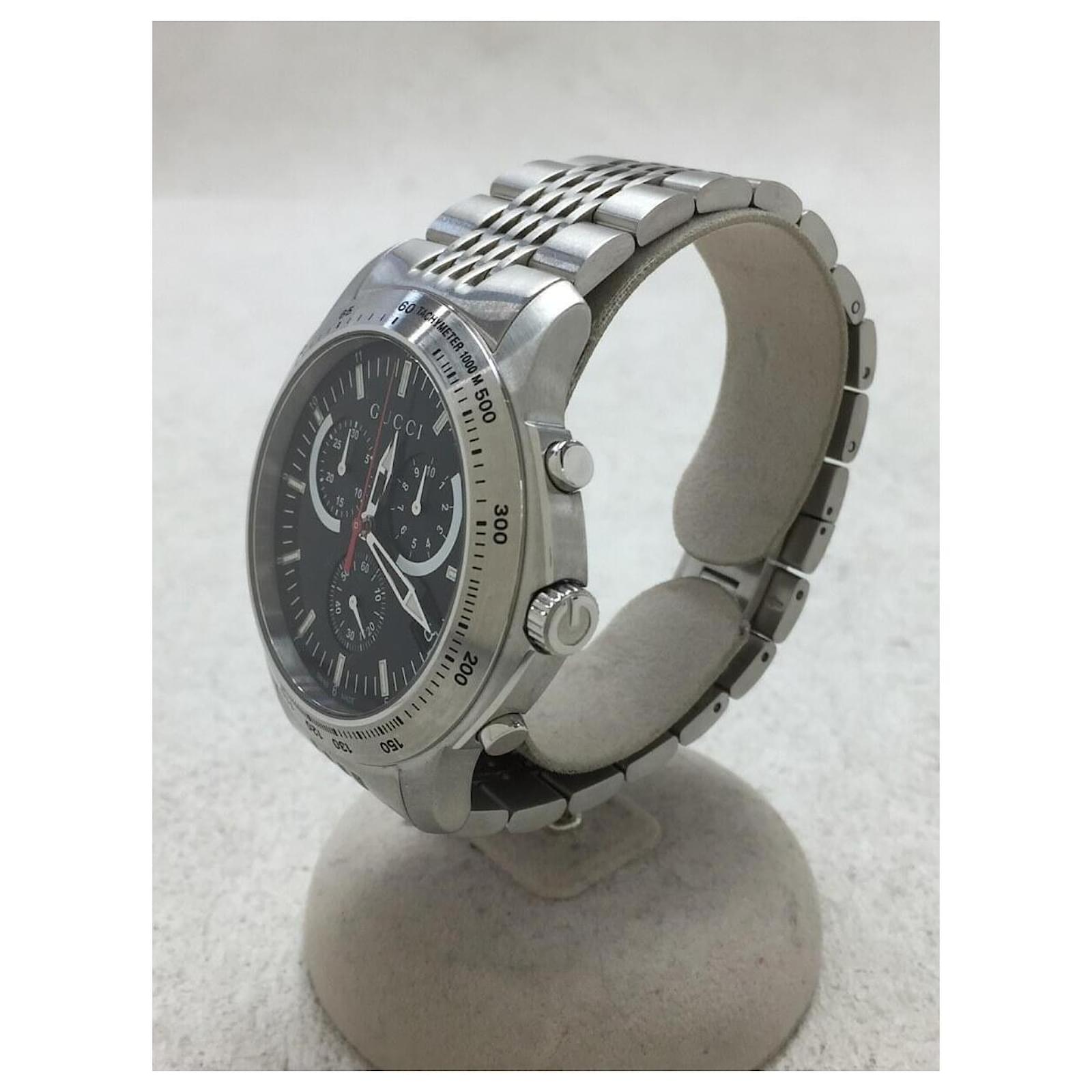 GUCCI G Timeless / 126.2 / Chronograph / Quartz Watch / Analog / Stainless  Steel / Black / Silver Silvery ref.507550 - Joli Closet