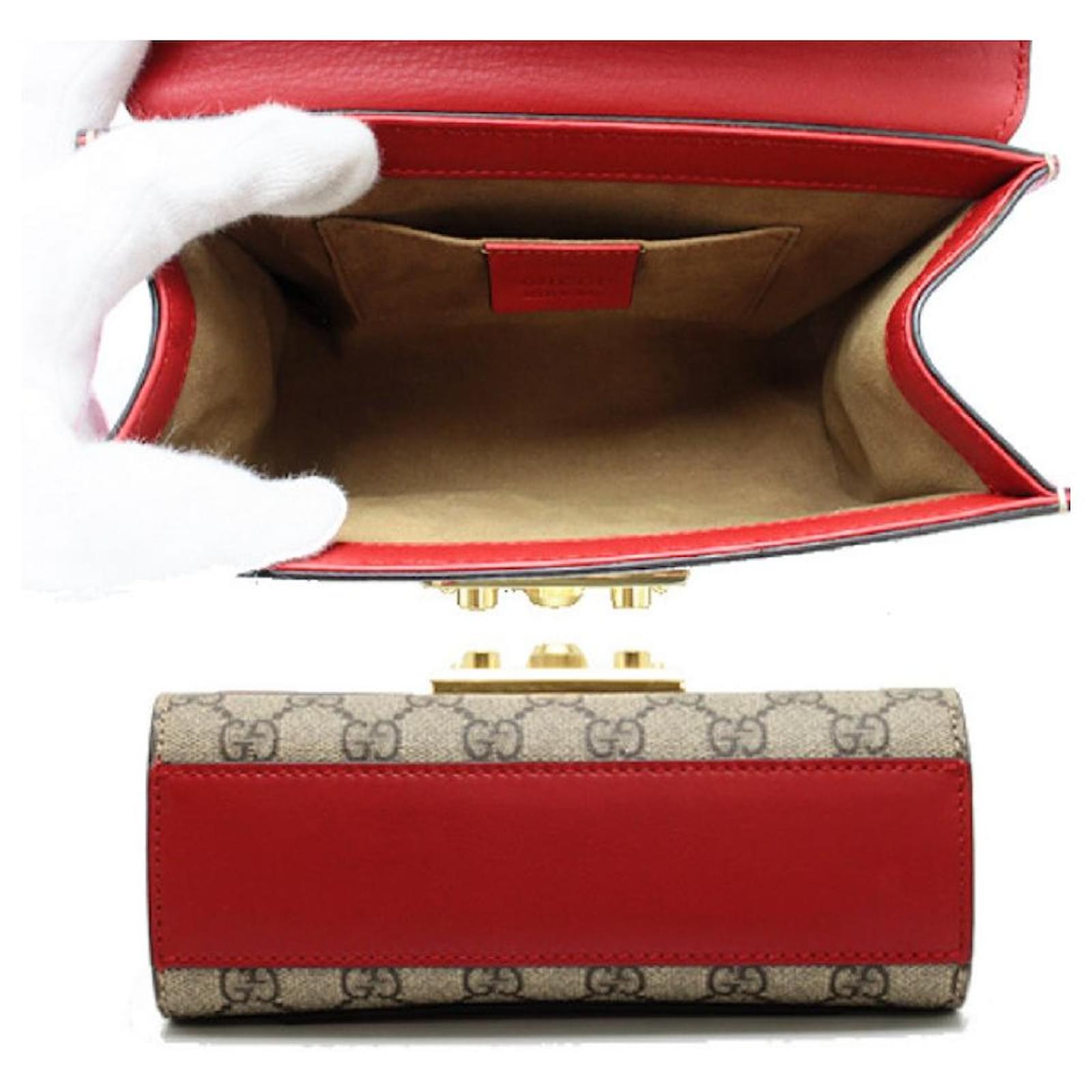 GG Supreme Padlock Shoulder Bag, Used & Preloved Gucci Shoulder Bag, LXR  USA, Red