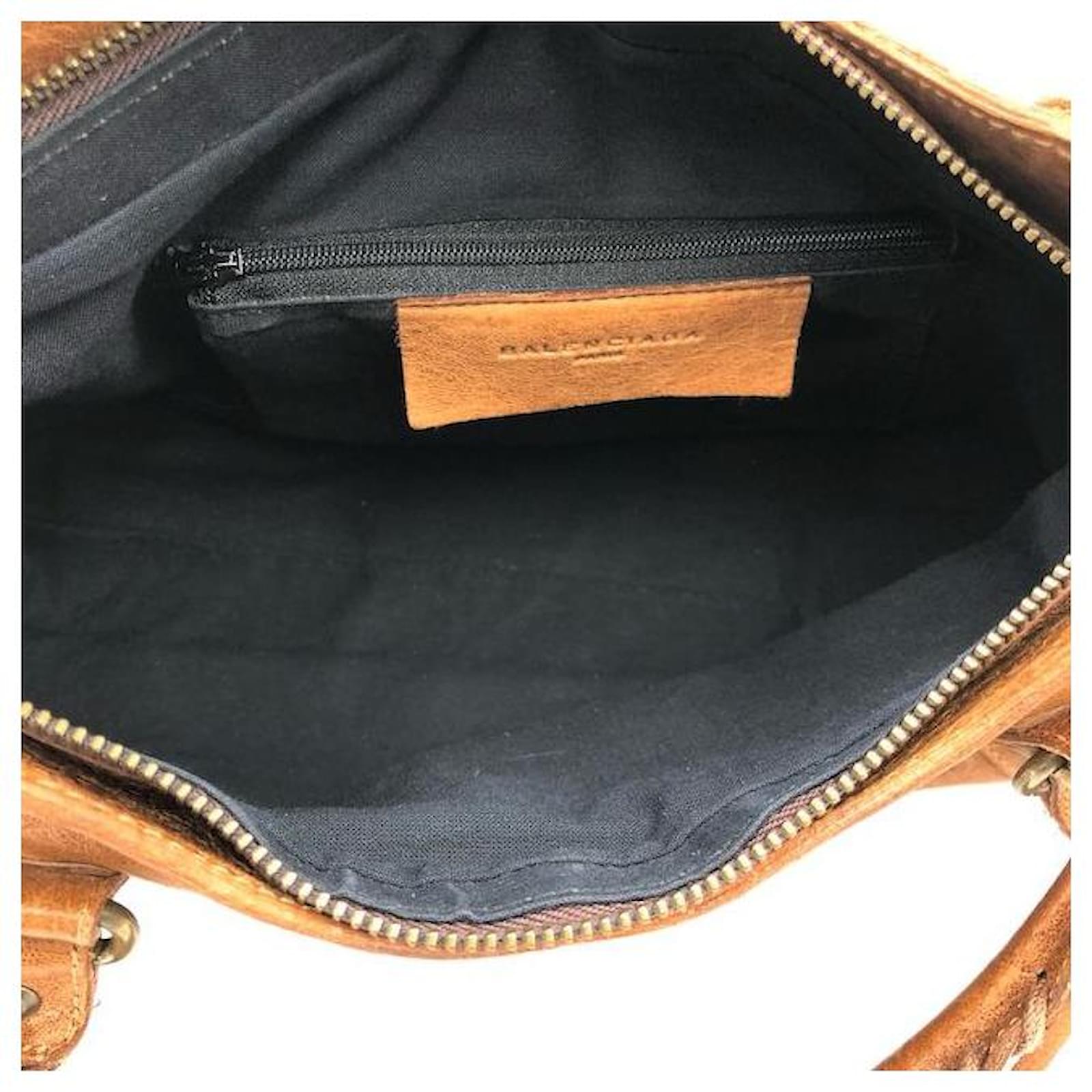 Balenciaga vintage City PM bag in cigar brown distressed leather ref.508342  - Joli Closet