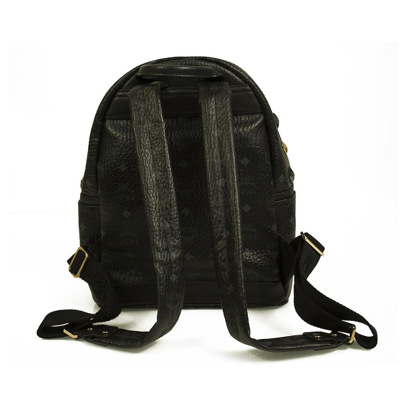 Sold at Auction: MCM Black Coated Canvas Studs Star Backpack, with gold and  silver hardware, the interior of the bag lined in black monogram nylon, w